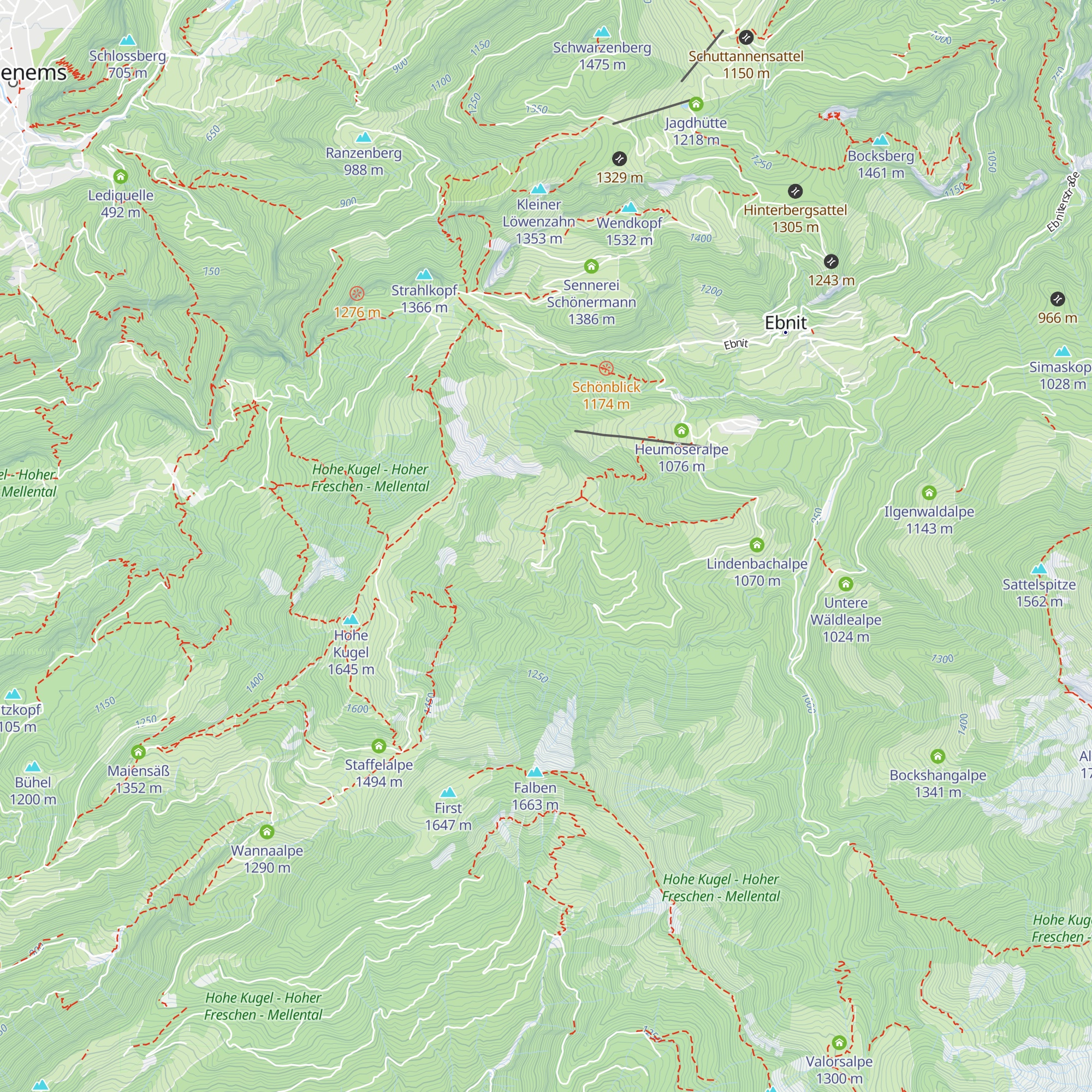 Schneewaldalpe map