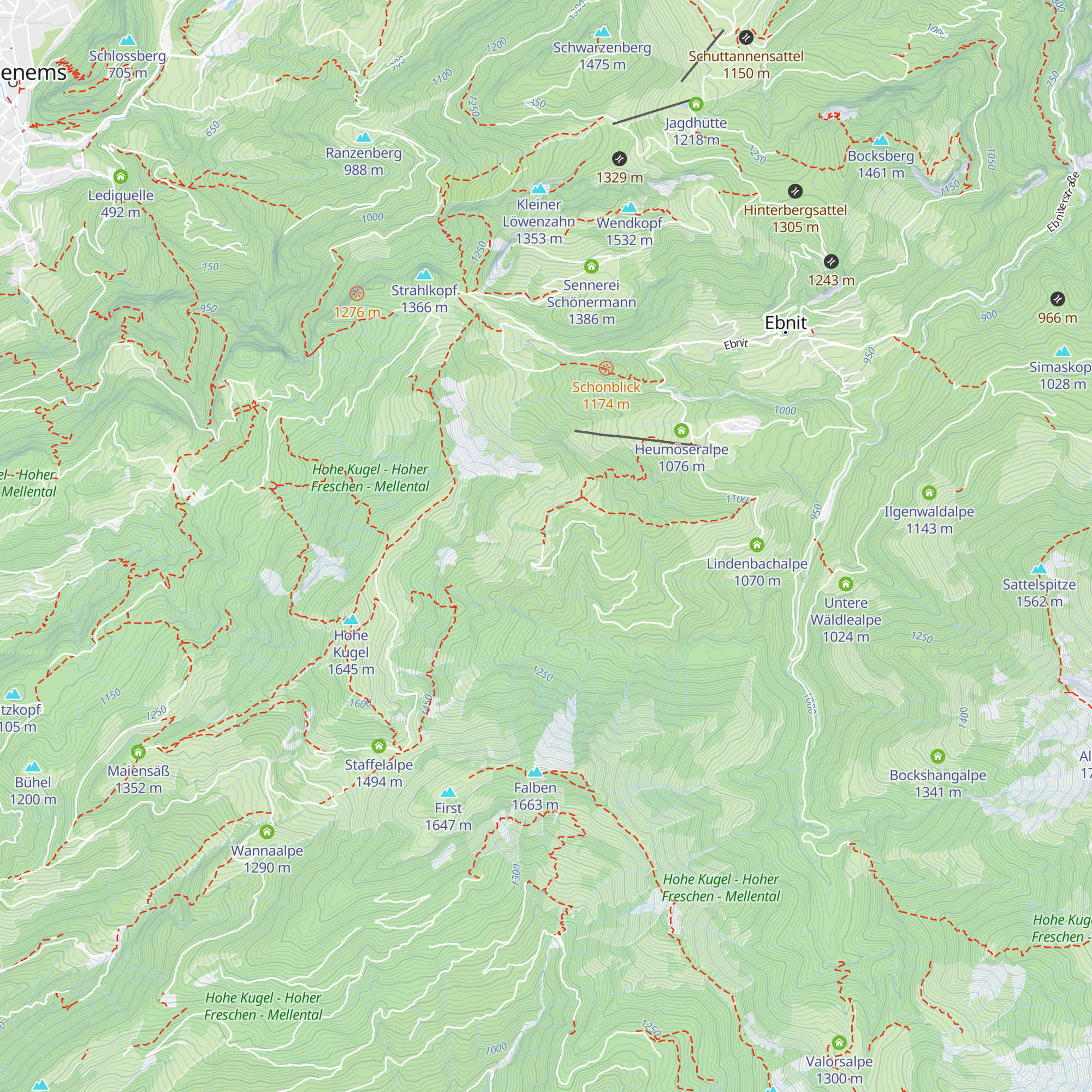 Schneewaldalpe map