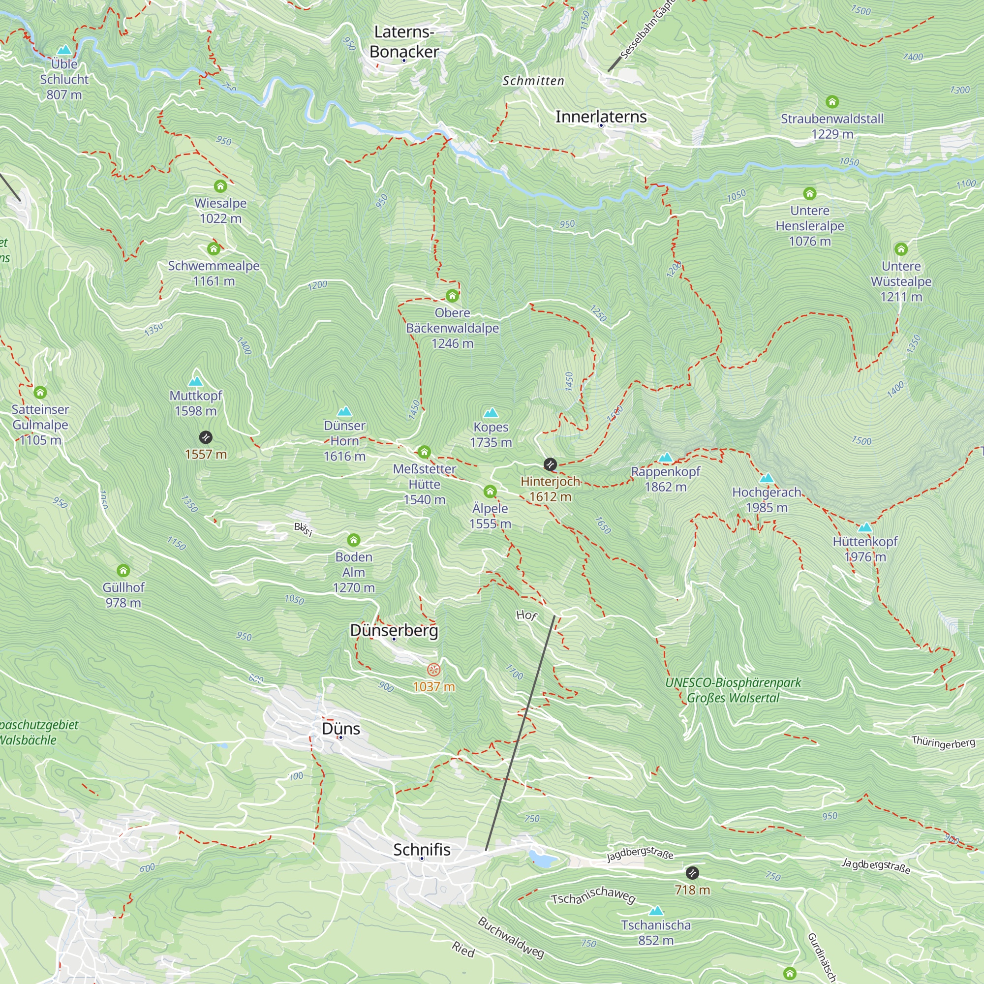 Dünser Älpele map