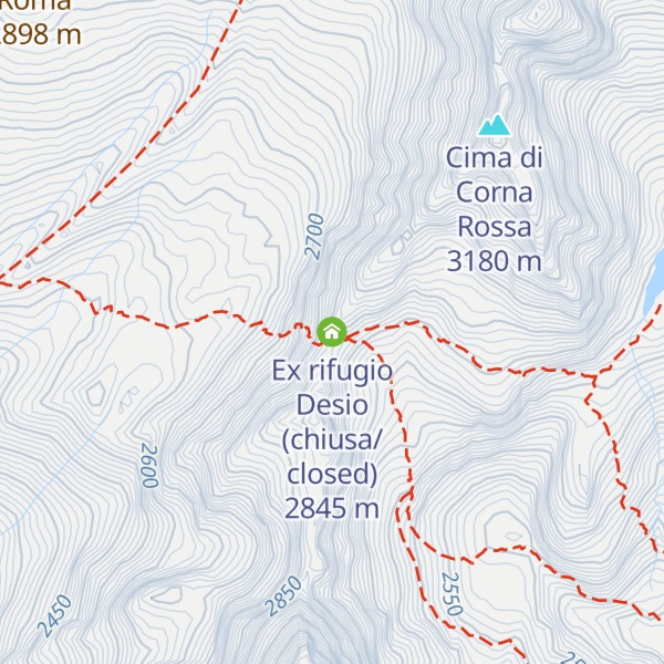 Map of Ex rifugio Desio (chiusa/closed)