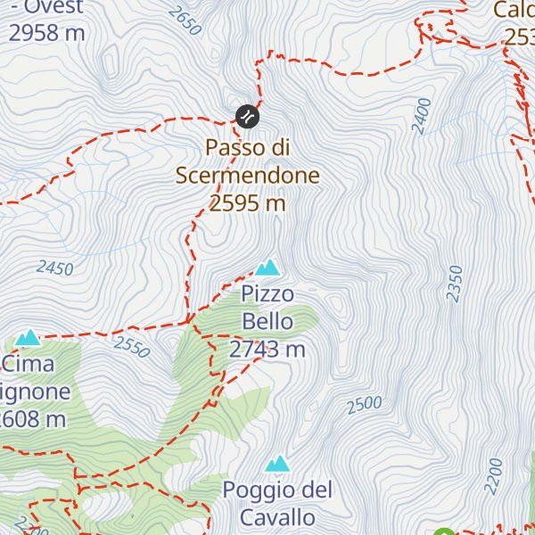 Map of Pizzo Bello