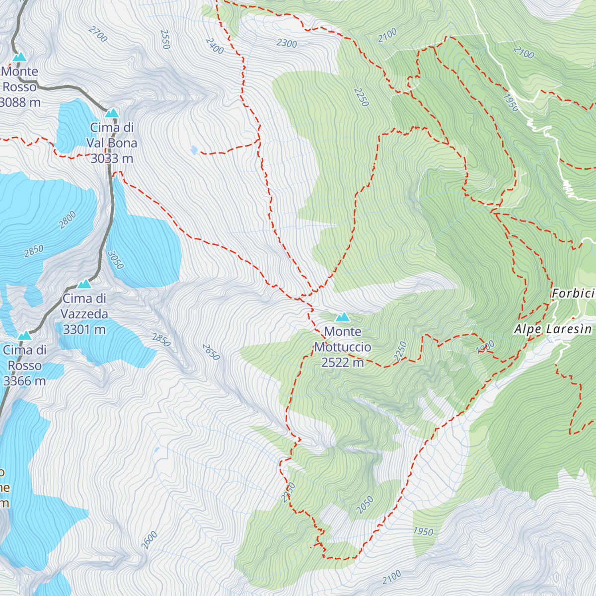 Rifugio Mario Del Grande-Remo Camerini map