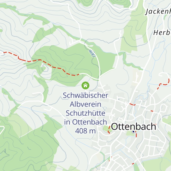 Map of Schwäbischer Albverein Schutzhütte in Ottenbach