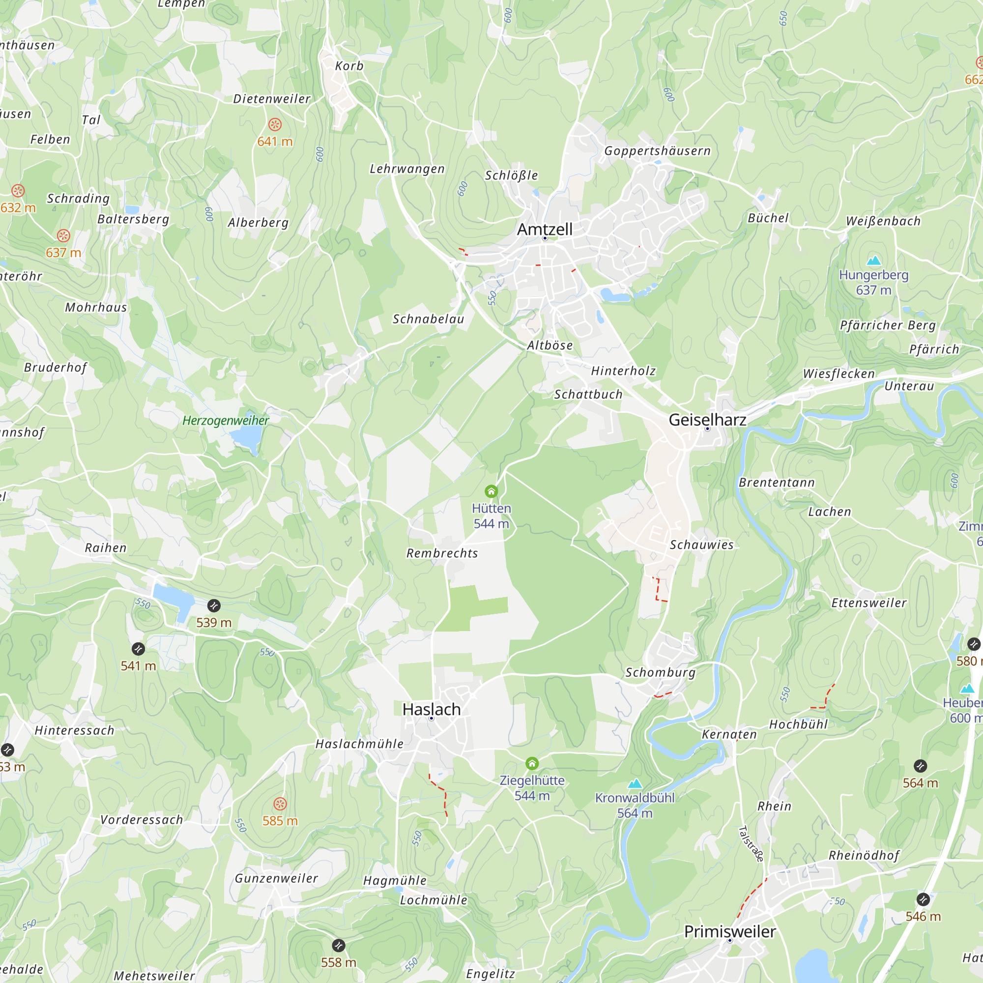 Hütten map