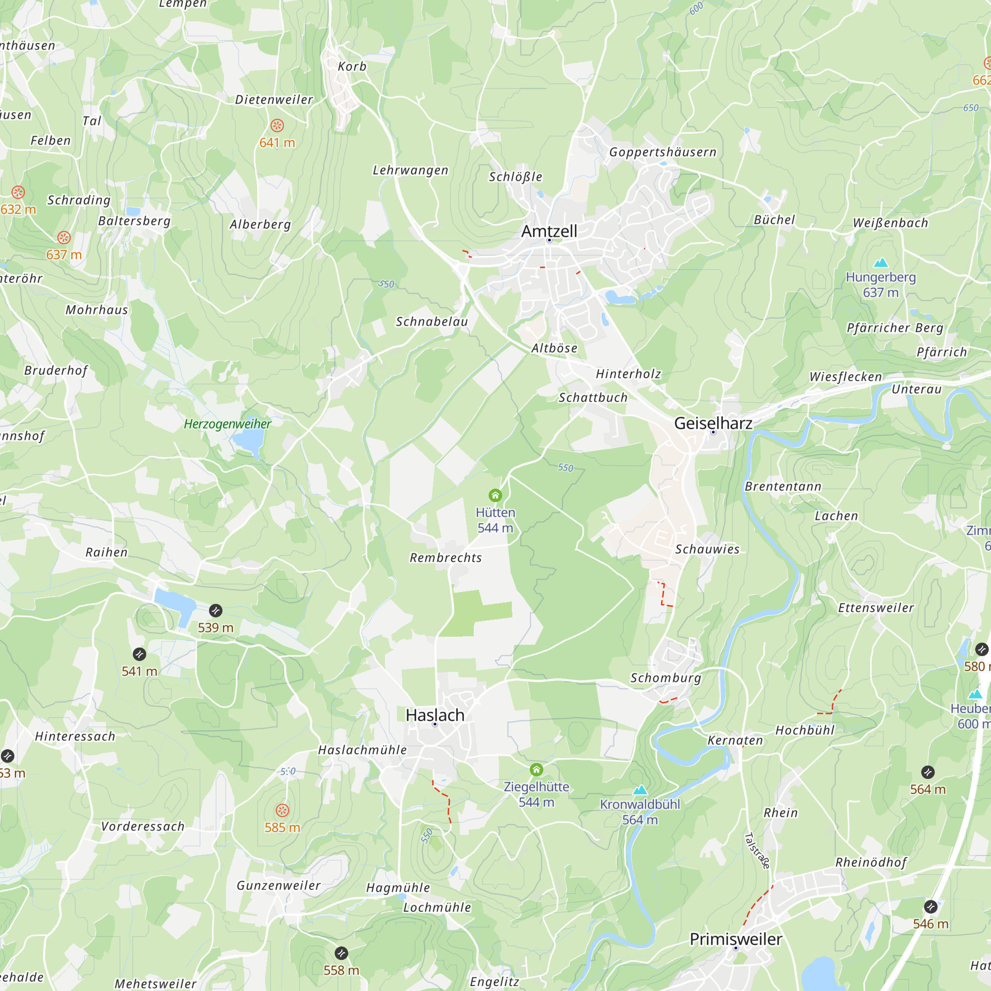 Hütten map