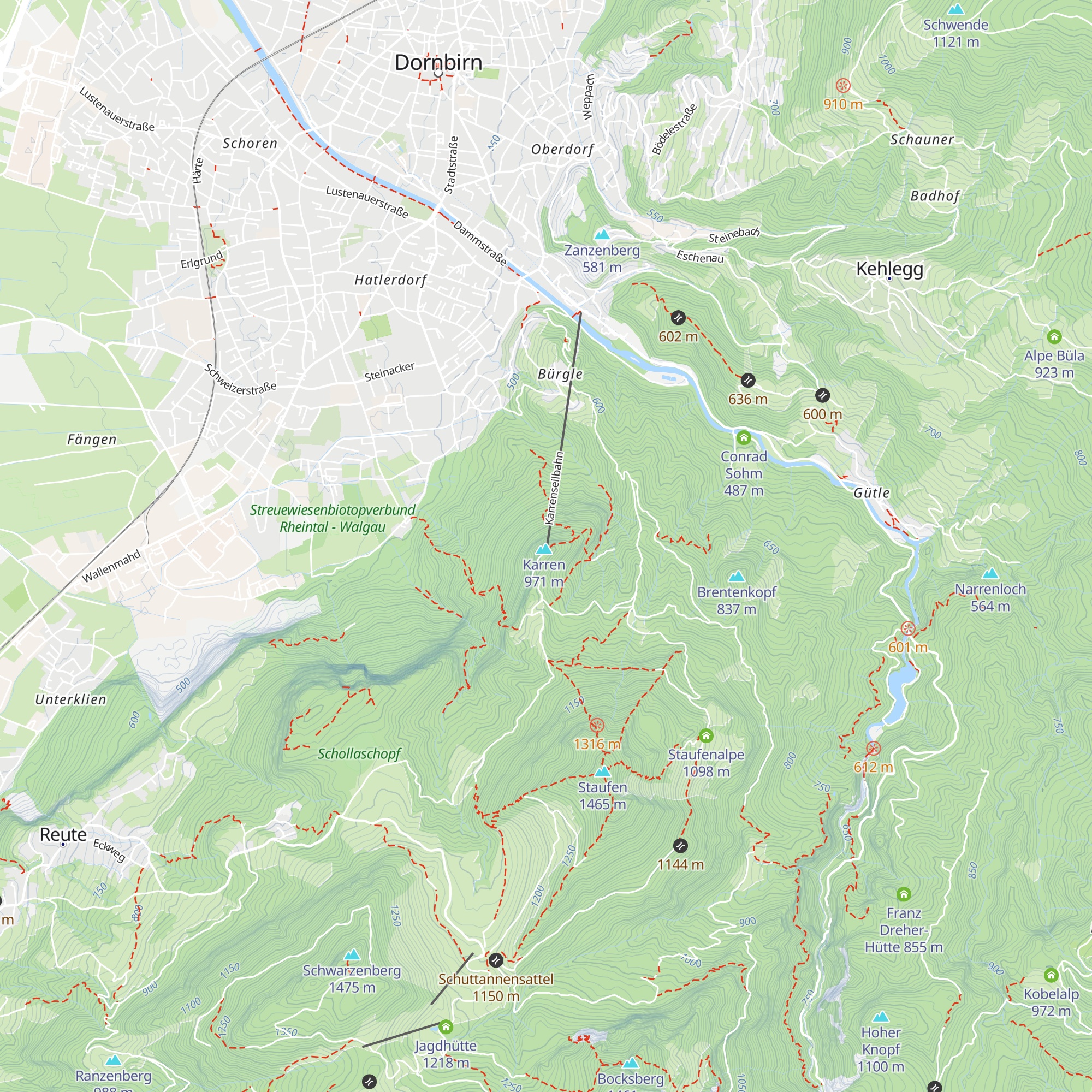 Panoramarestaurant Karren map