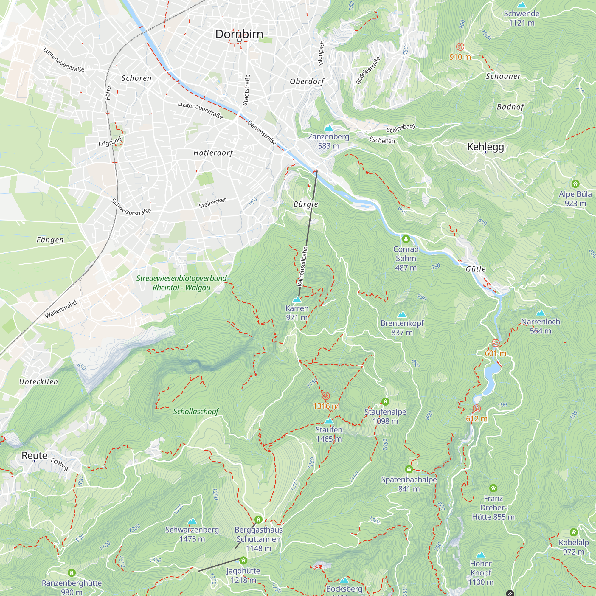 Panoramarestaurant Karren map