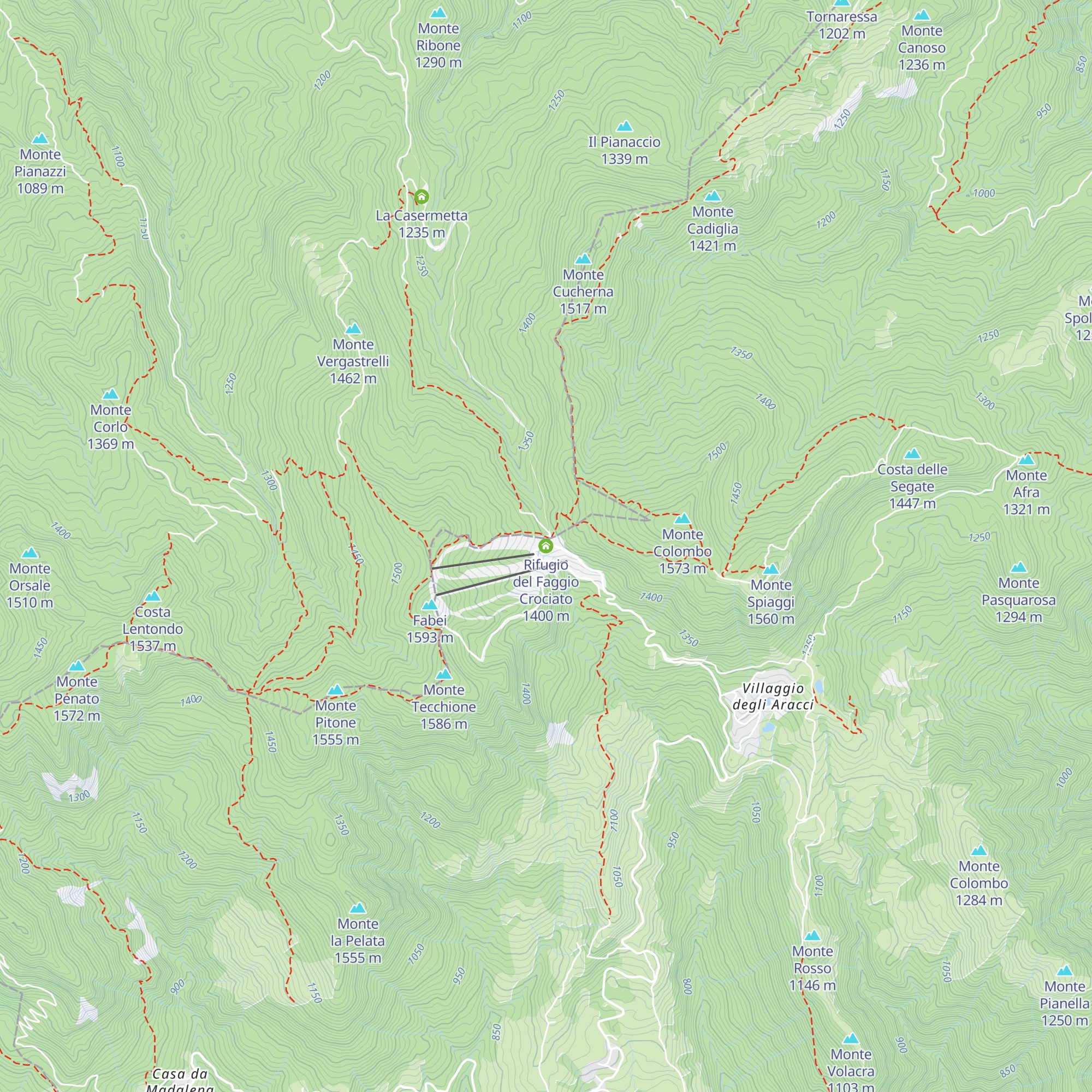 Rifugio del Faggio Crociato map