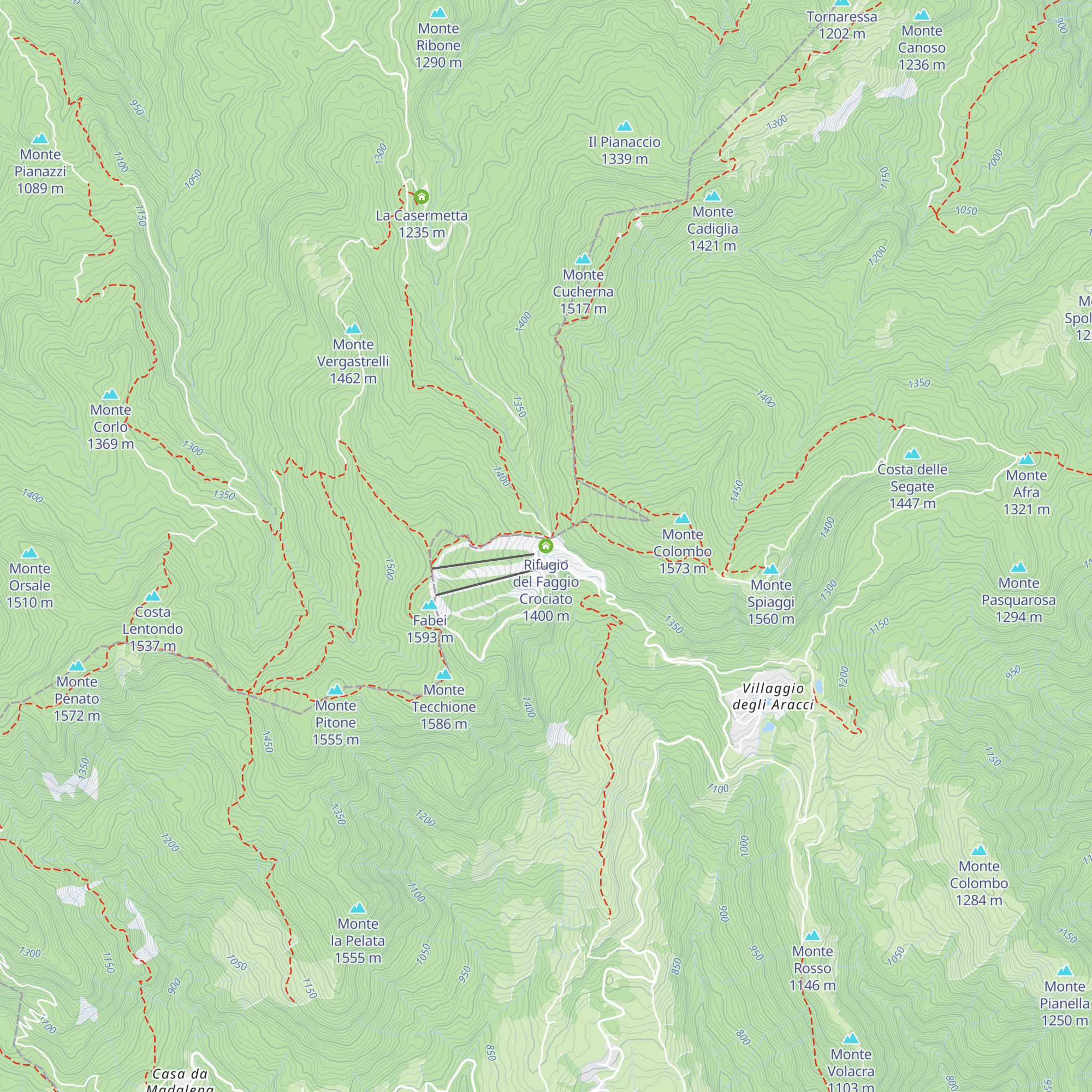Rifugio del Faggio Crociato map