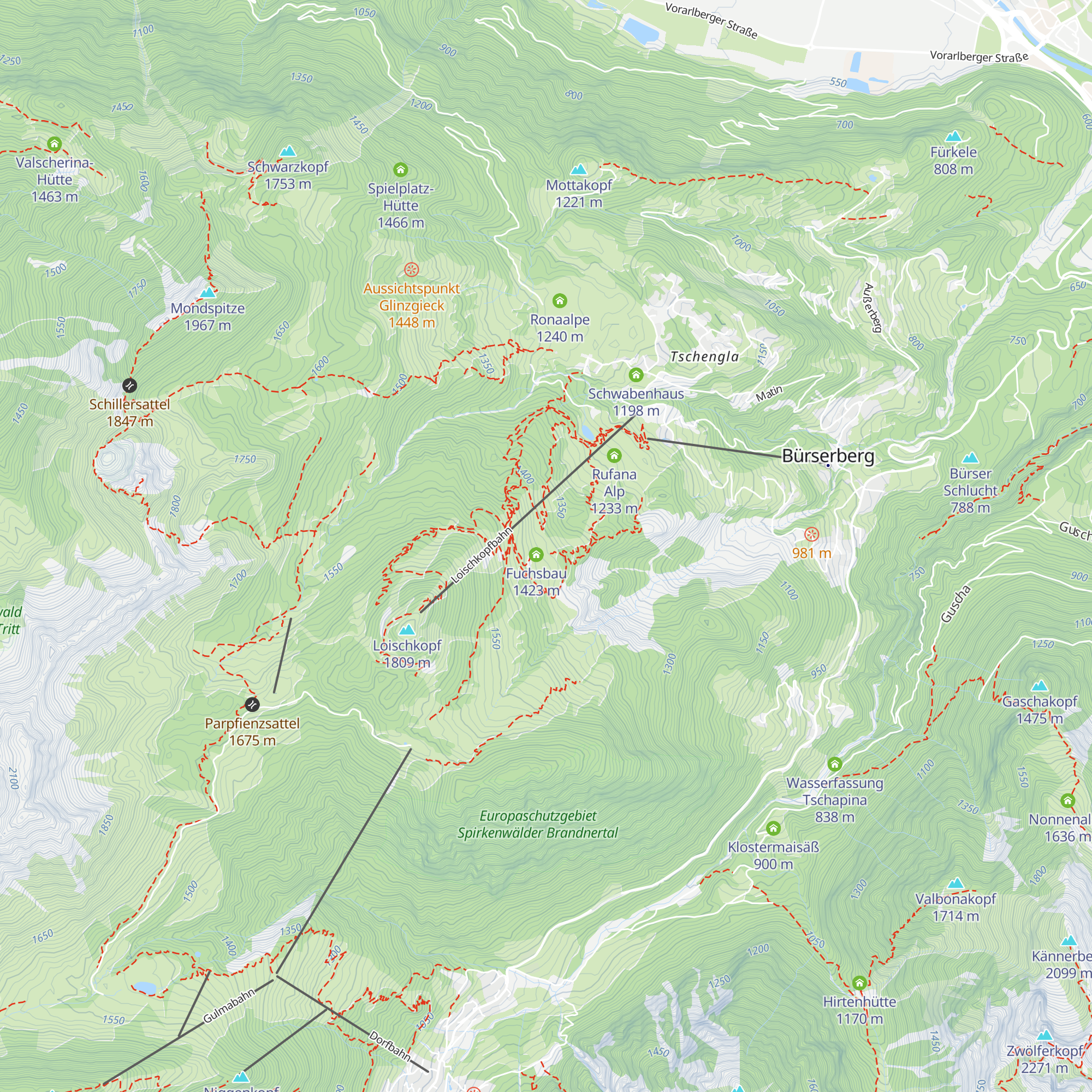 Waiblinger Hütte map