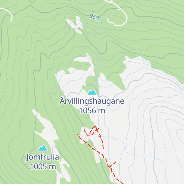 Map of Årvillingshaugane
