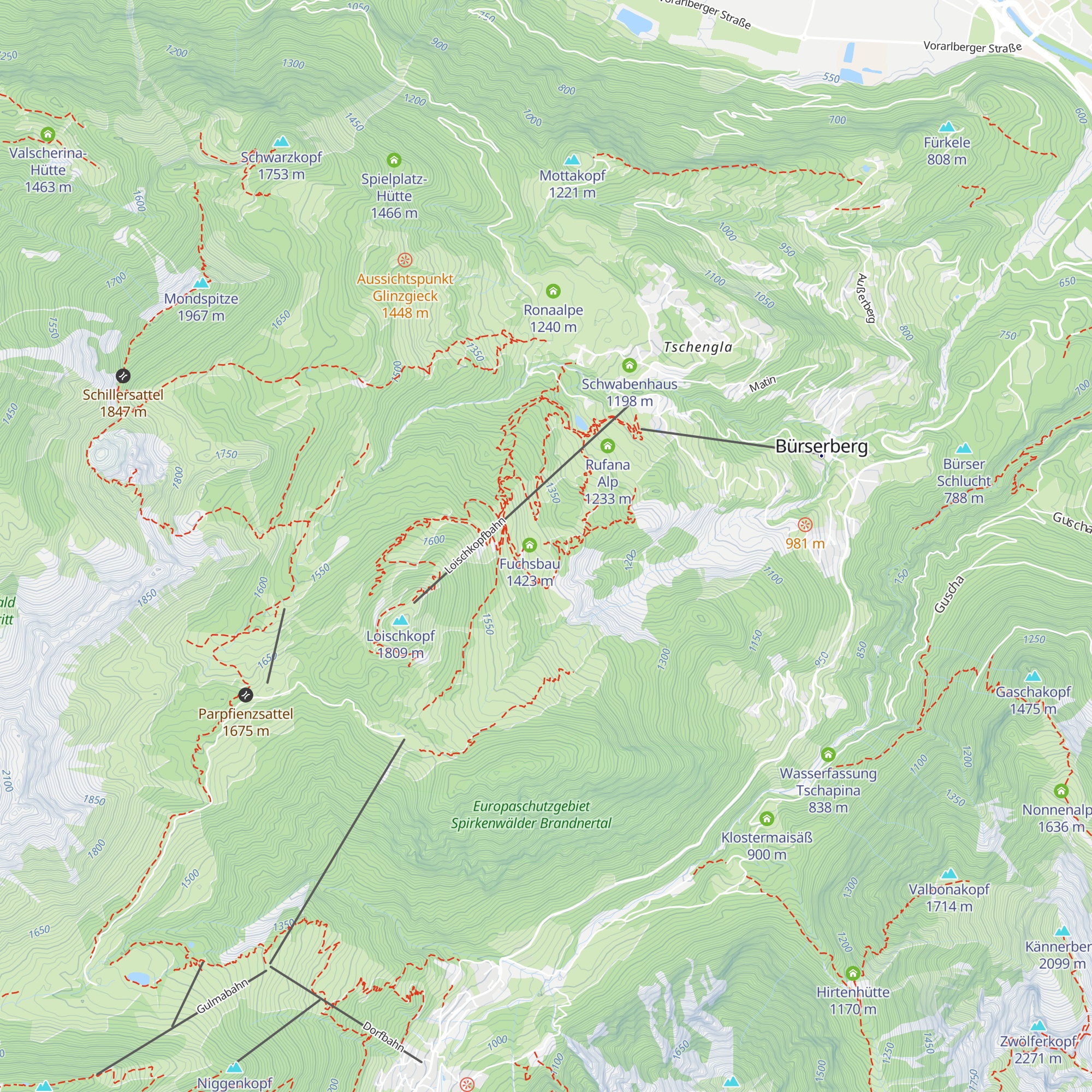 Skiclub Bürs map