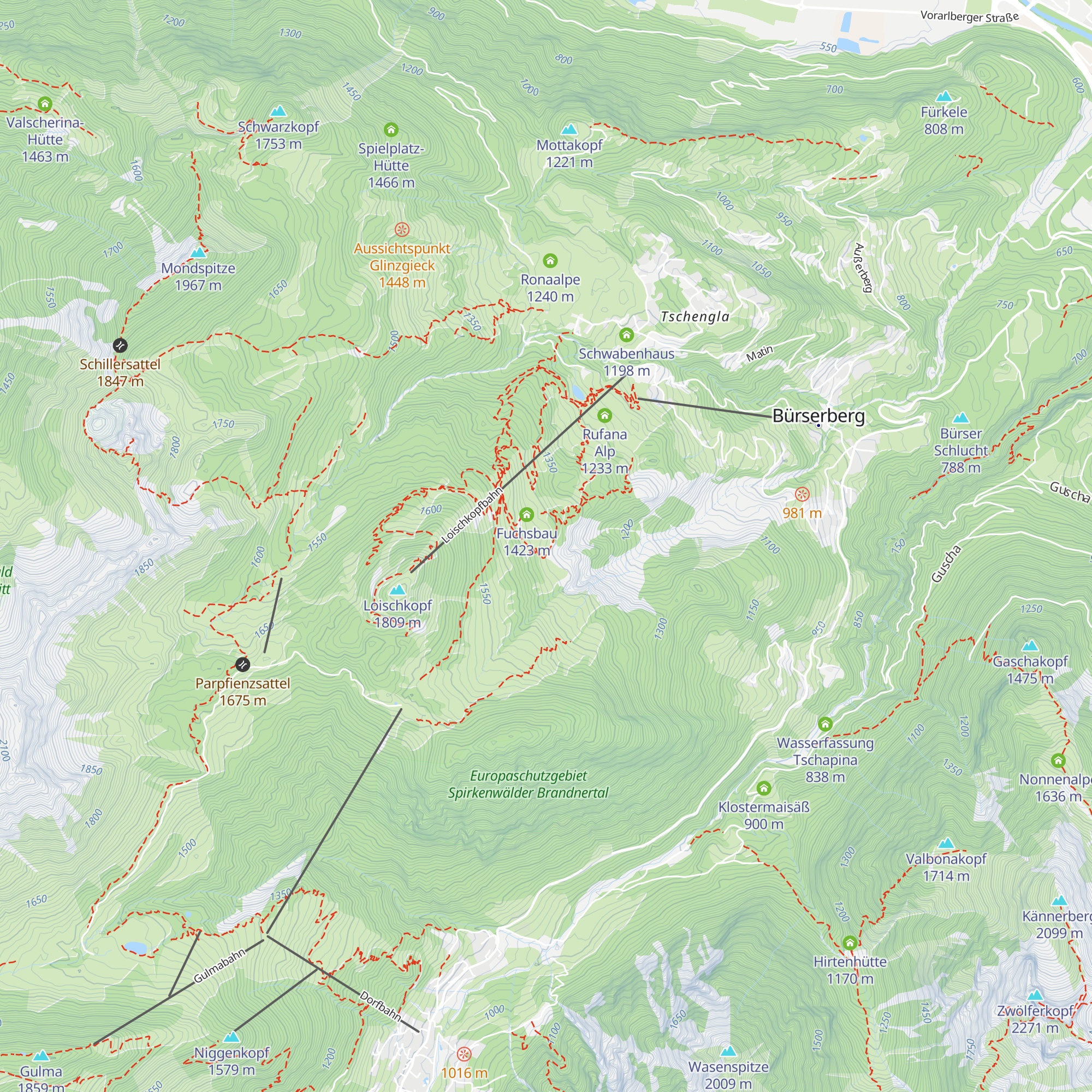 Naturfreunde-Hütte Tschengla map