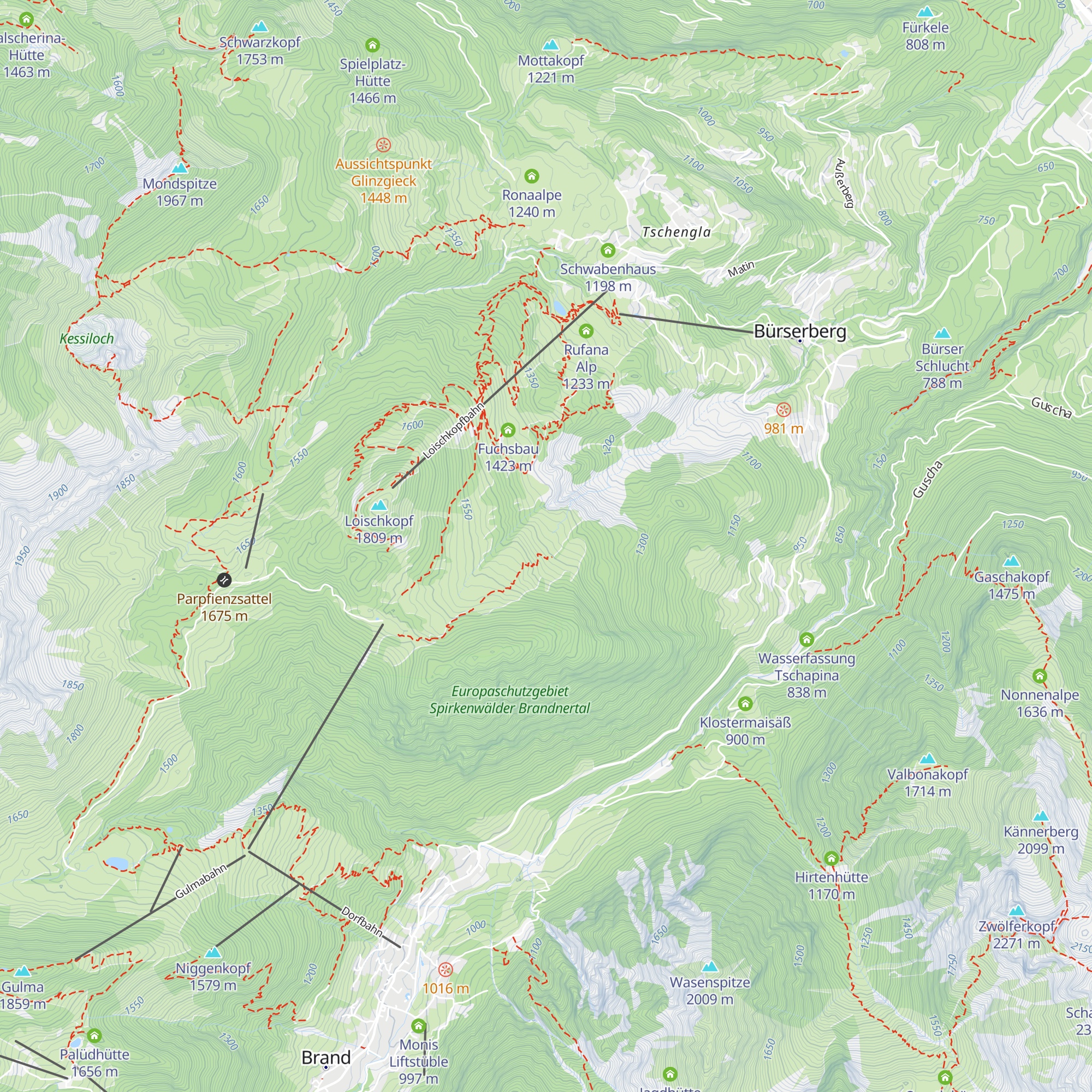 Burtschaalpe map