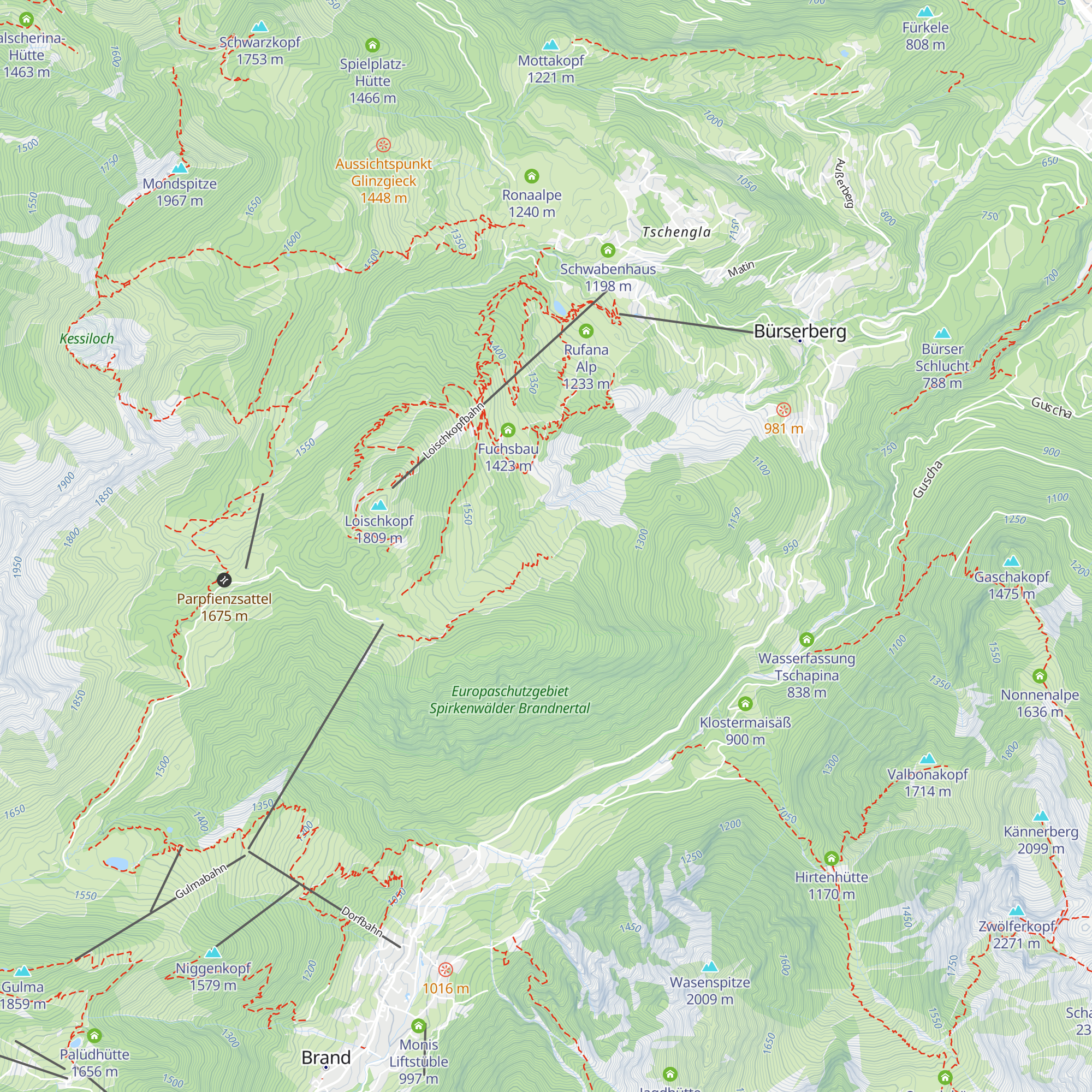 Burtschaalpe map
