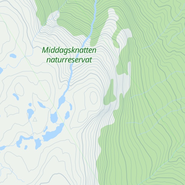 Map of Søre Middagsknatten