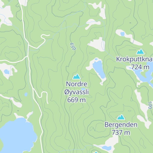 Map of Nordre Øyvassli