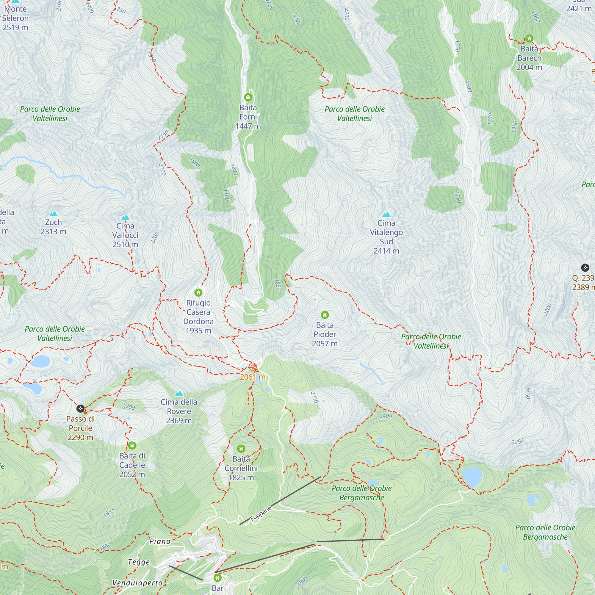 Casera di Valbona map