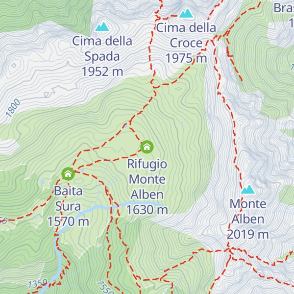 Map of Rifugio Monte Alben