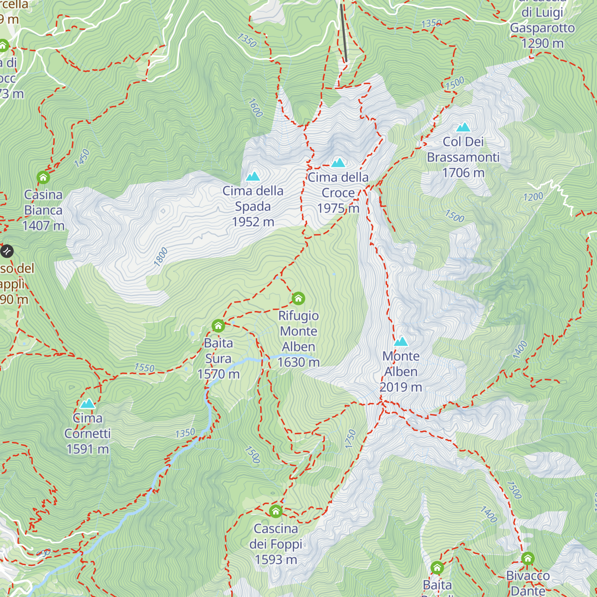 Rifugio Monte Alben map