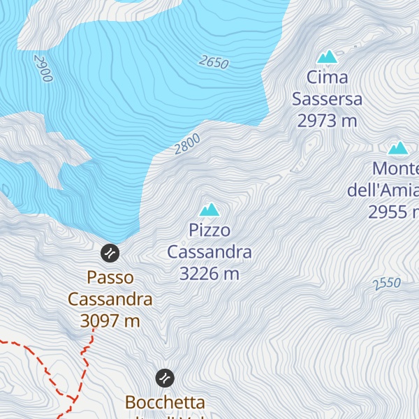 Map of Pizzo Cassandra