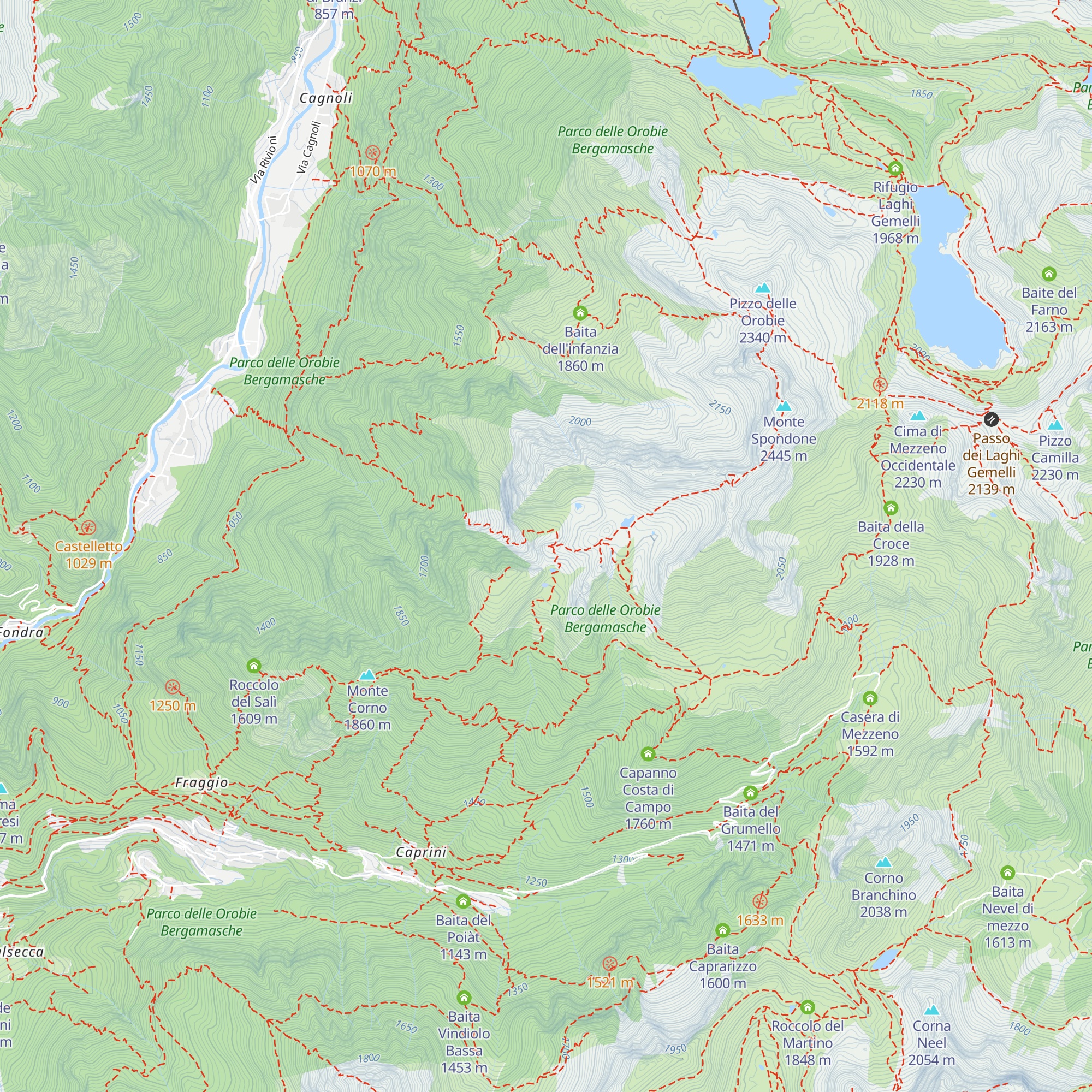 Bivacco Tre Pizzi map