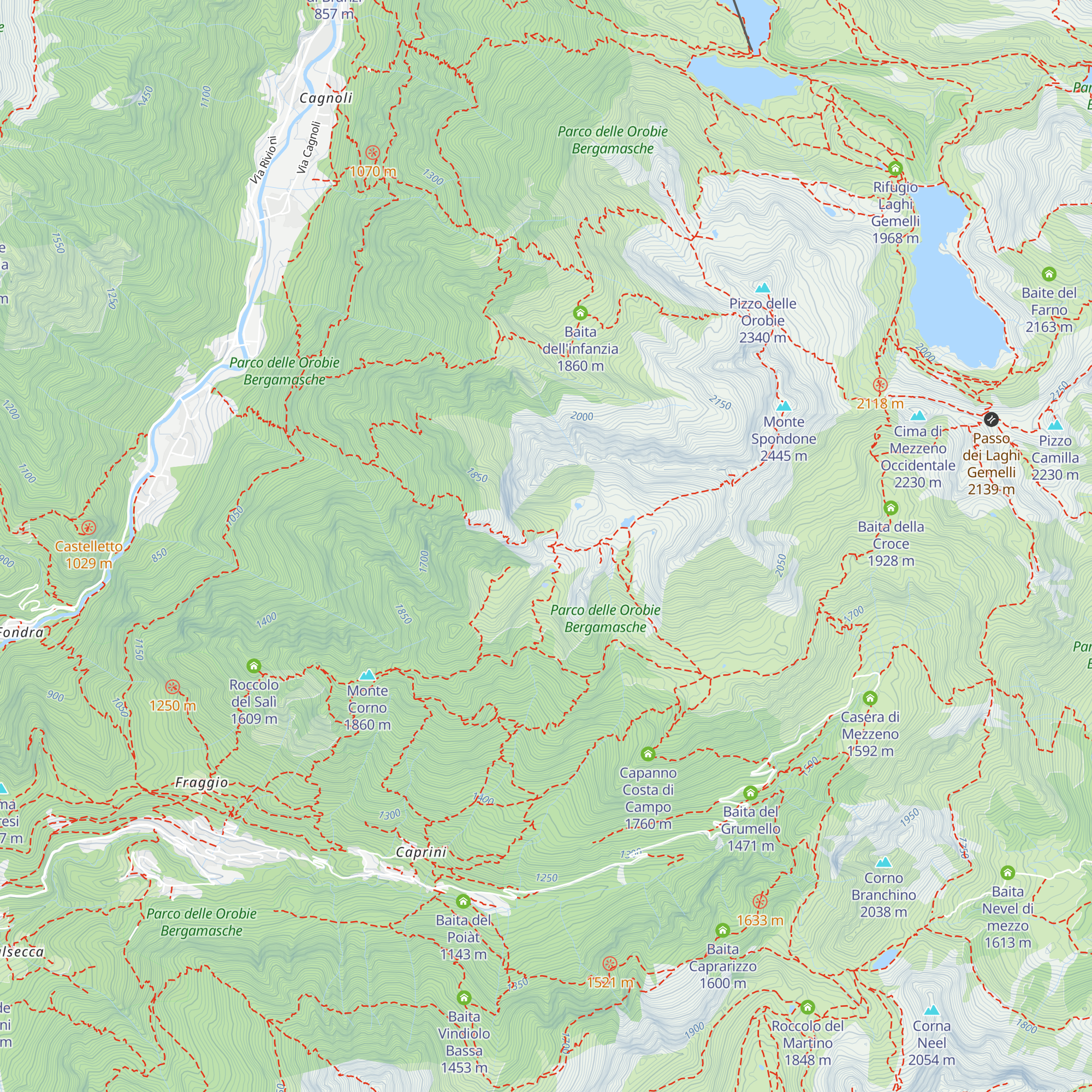 Bivacco Tre Pizzi map