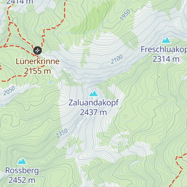 Map of Zaluandakopf