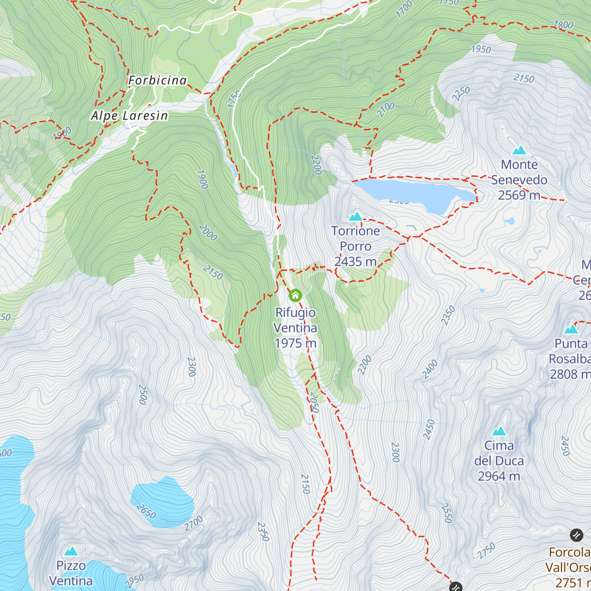 Rifugio Ventina map