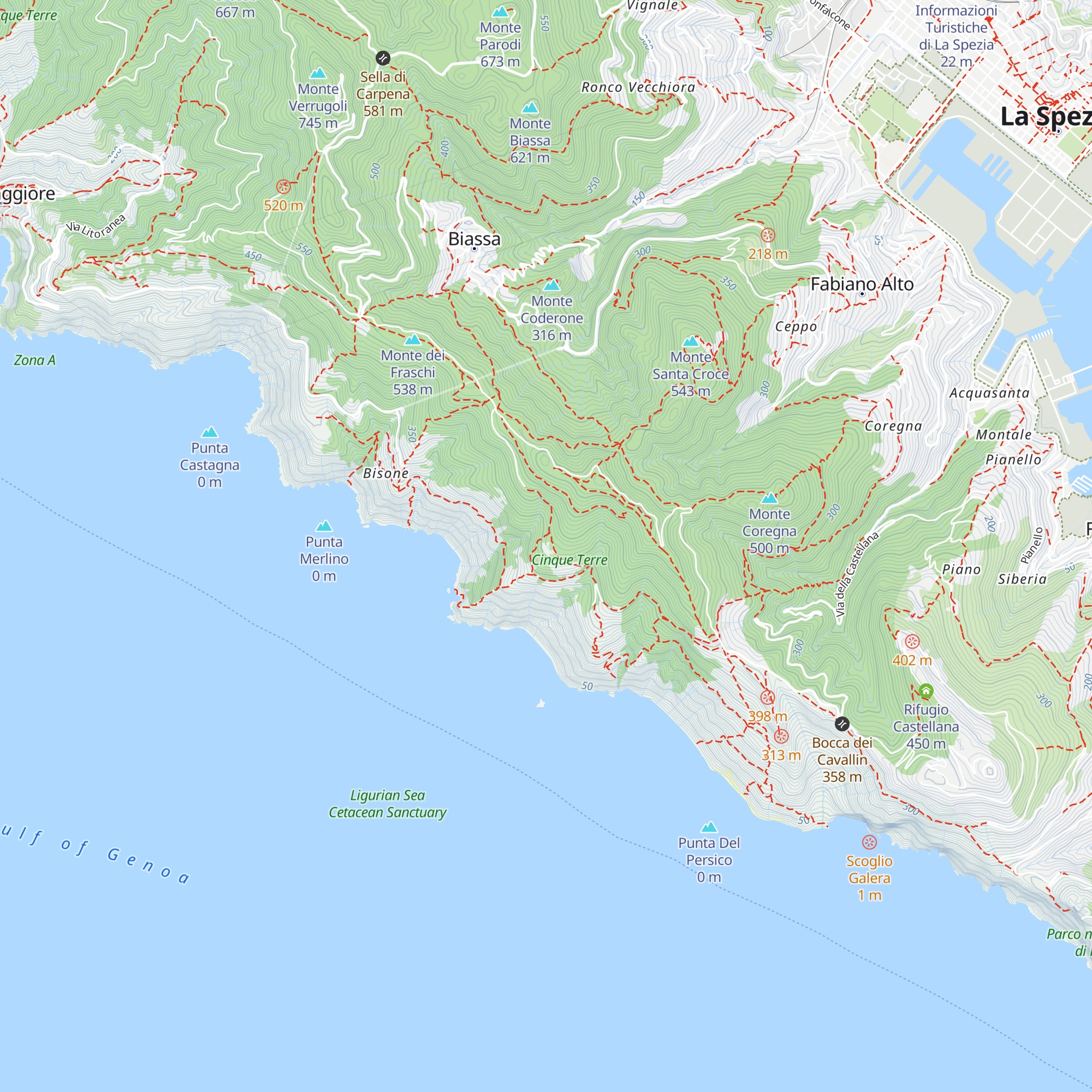 Rifugio Cinque Terre map