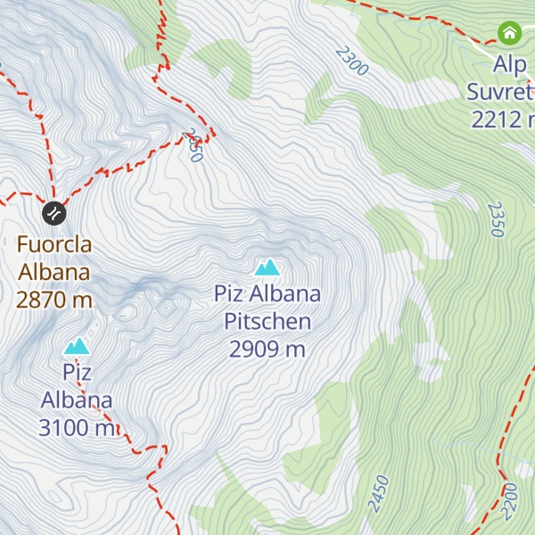 Map of Piz Albana Pitschen