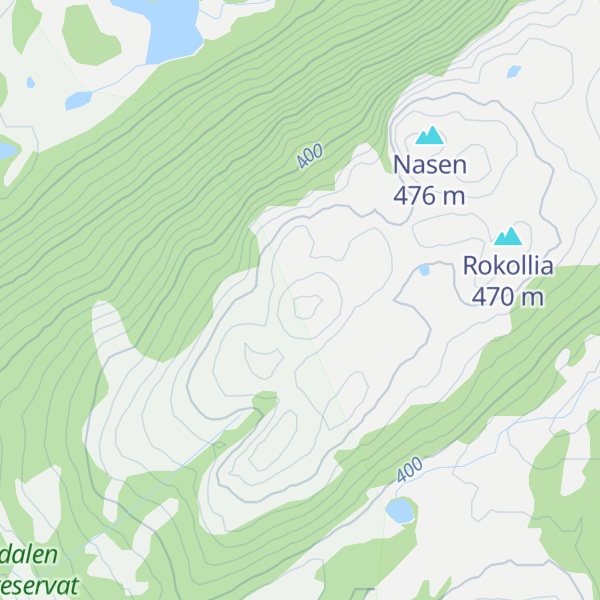 Map of Håvardsdalsfjellet
