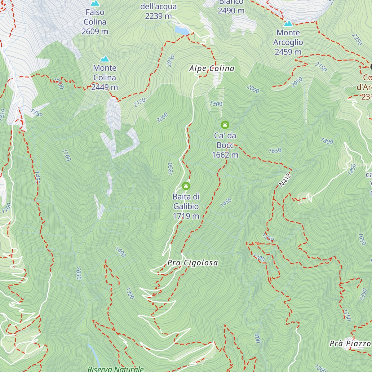 Baita di Galibio map