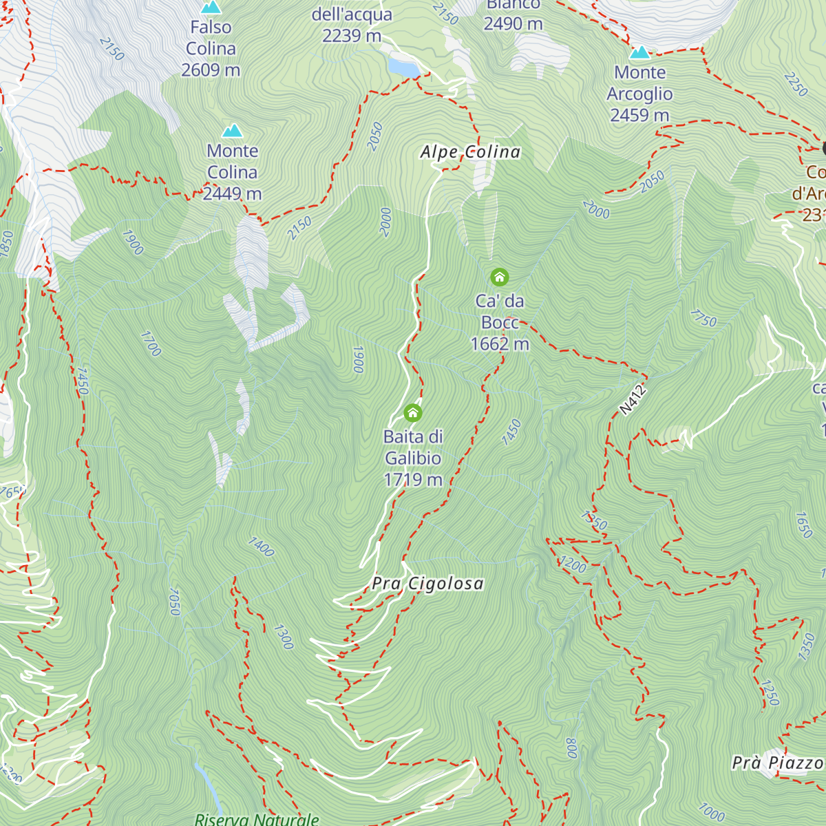 Baita di Galibio map