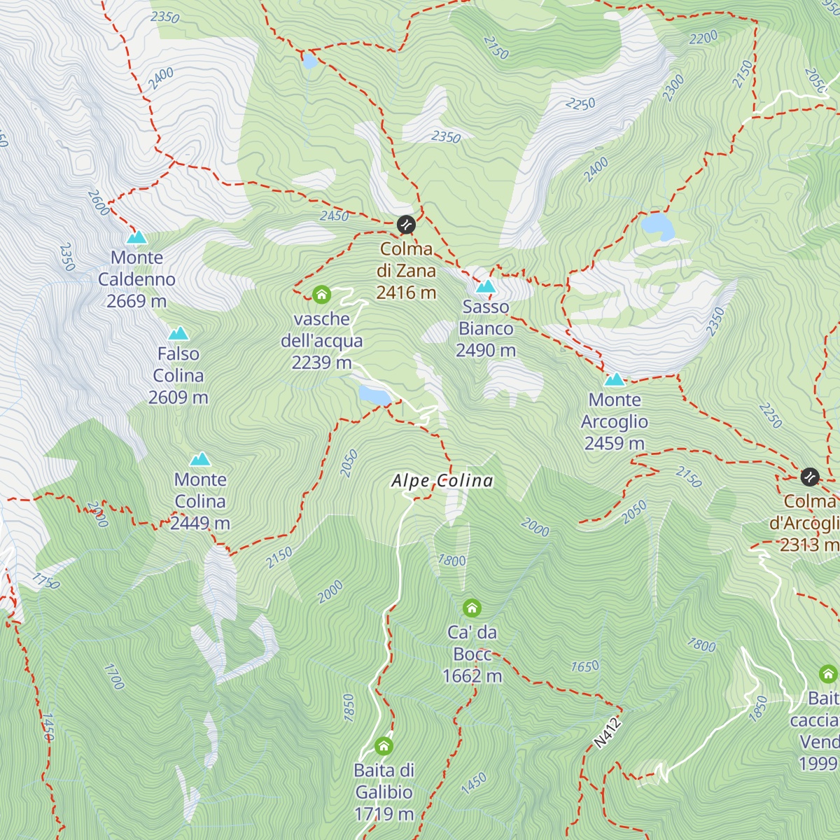 Bivacco Alpe Colina map