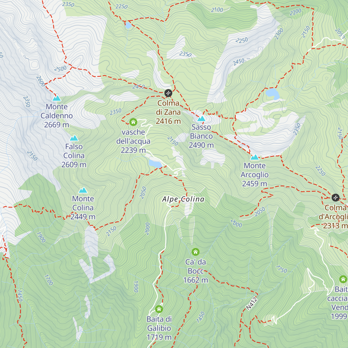 Bivacco Alpe Colina map