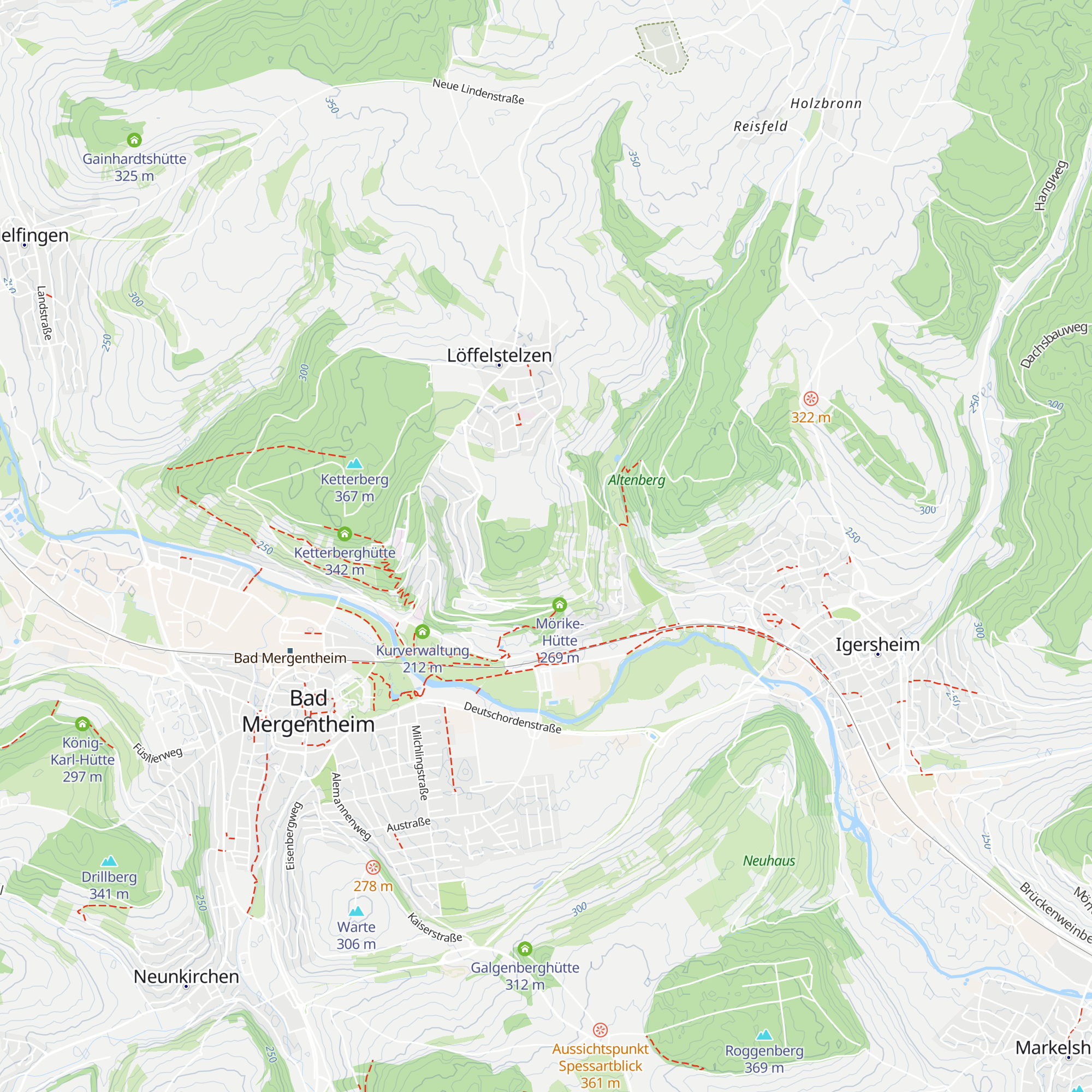 Arkau-Hütte map
