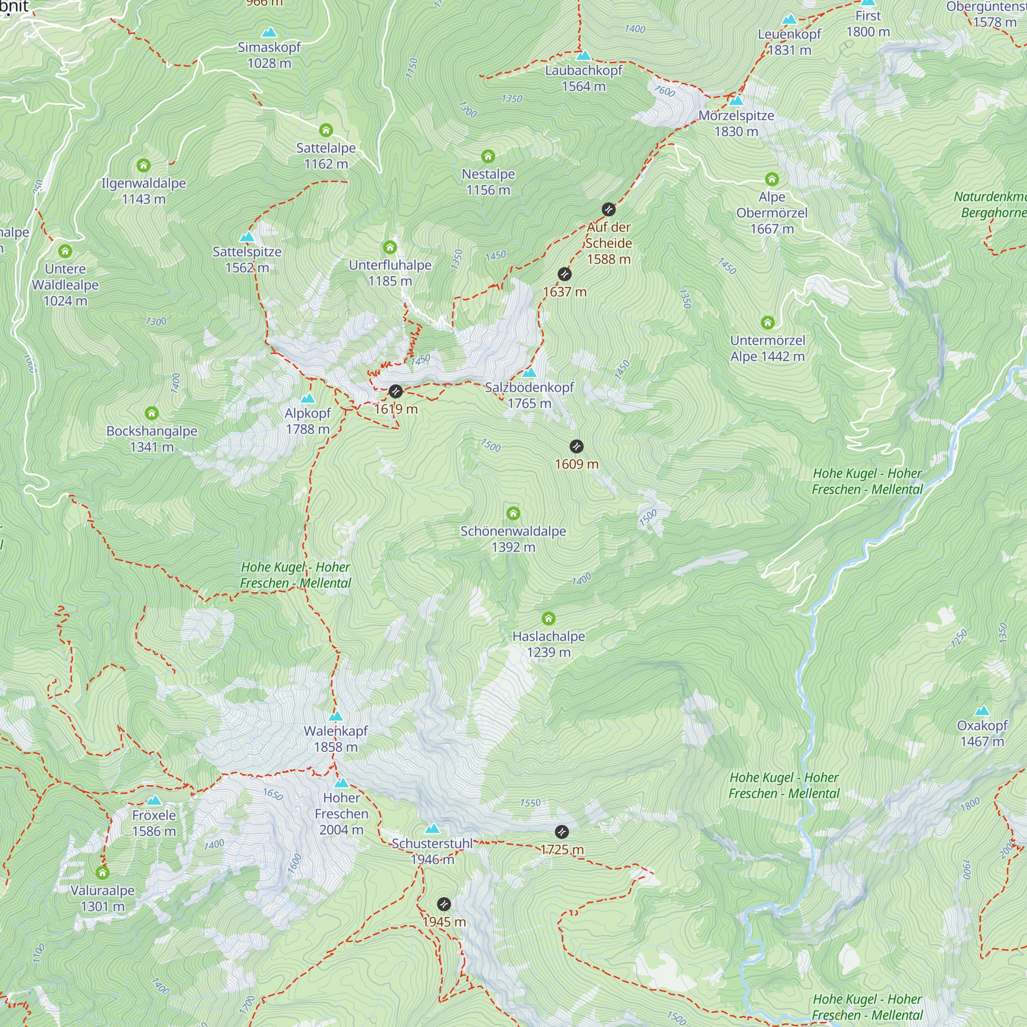Schönenwaldalpe map