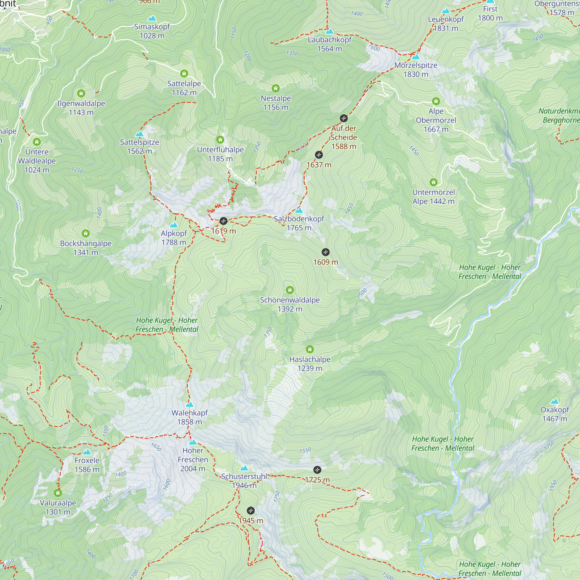 Schönenwaldalpe map