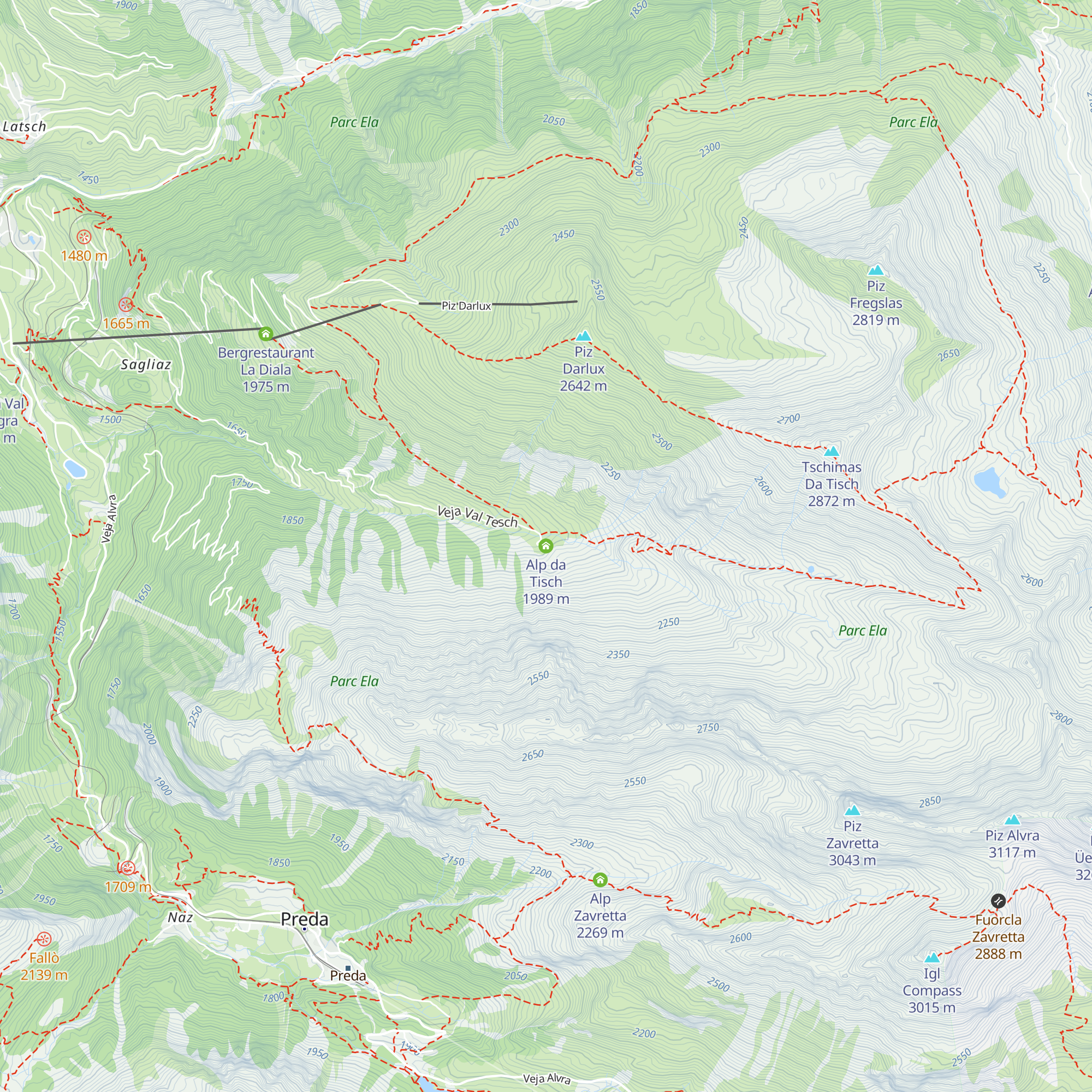 Alp da Tisch map