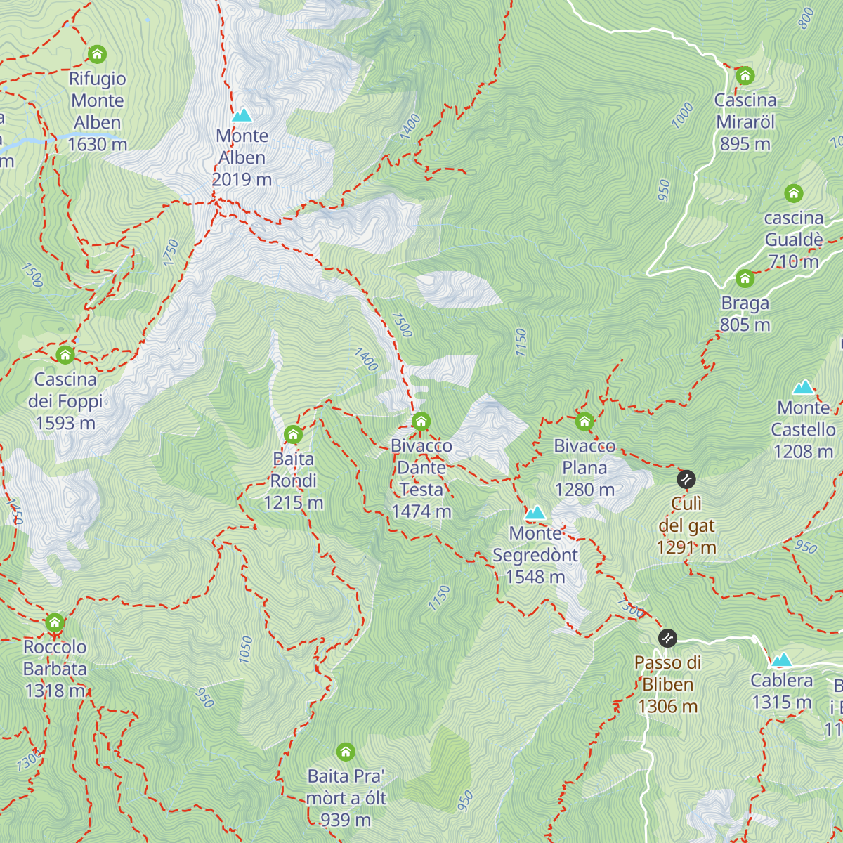 Bivacco Dante Testa map