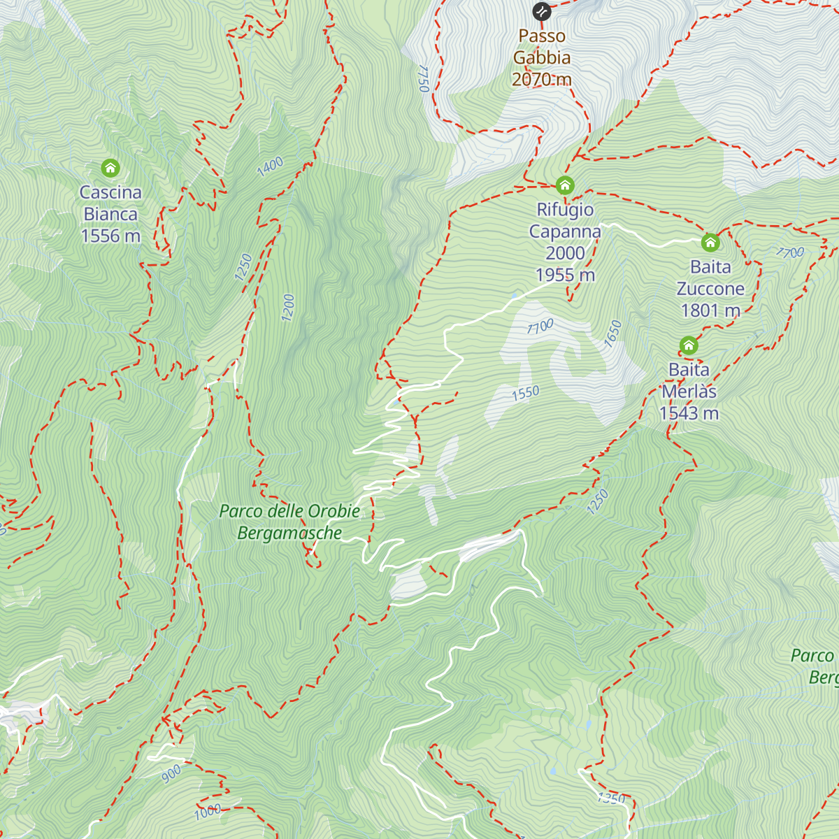 Rifugio SABA Ca' Arera map