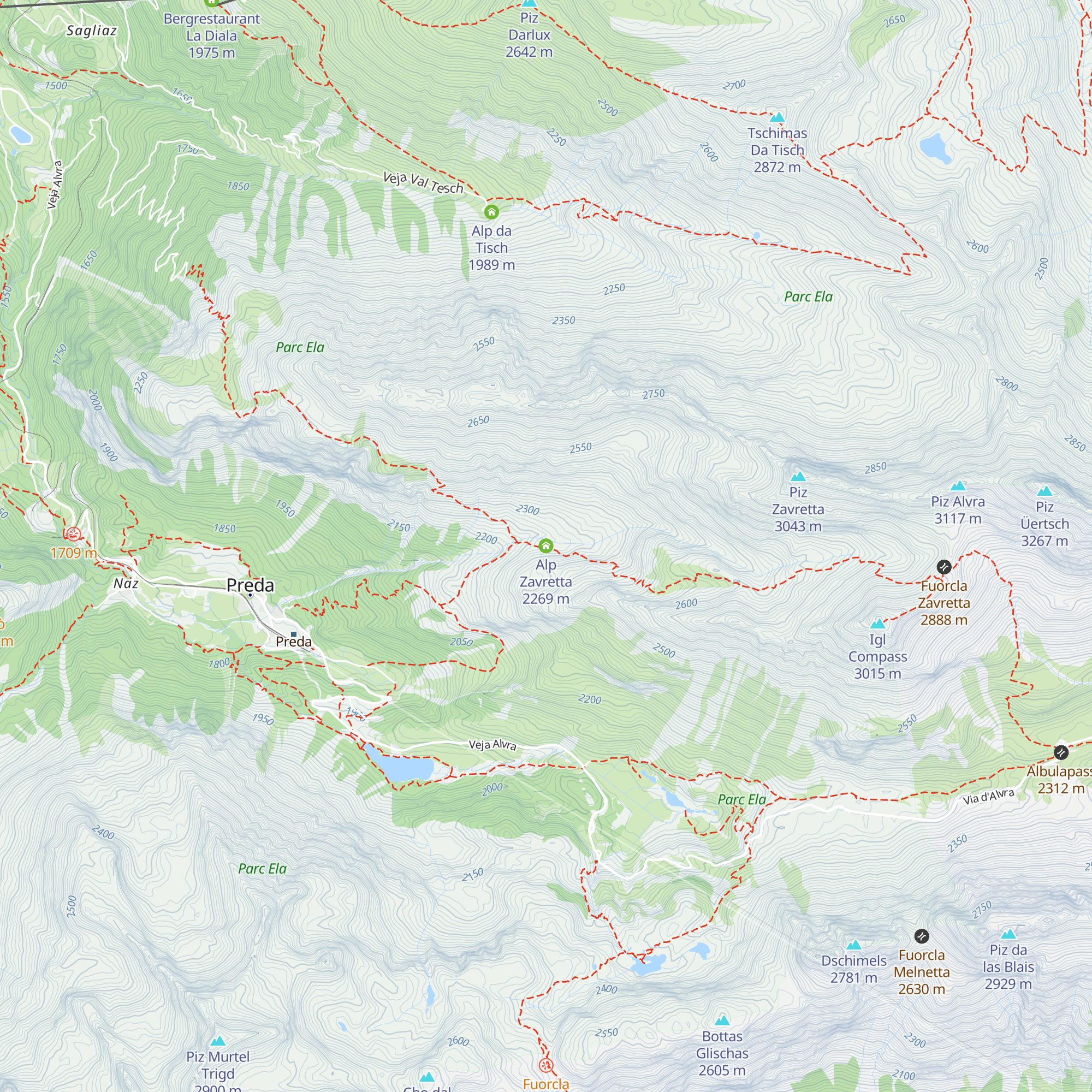 Alp Zavretta map