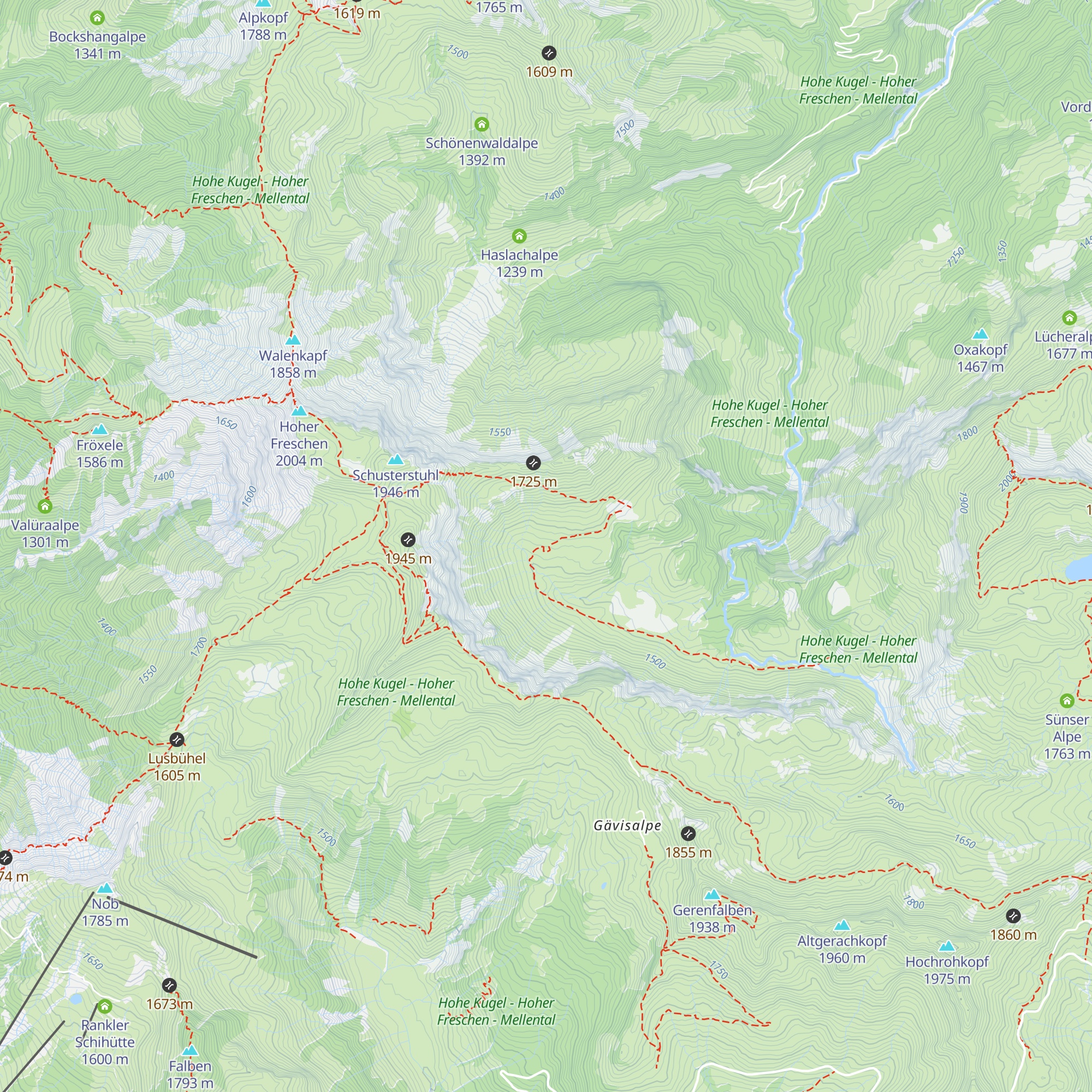 Alpe Hintermellen map