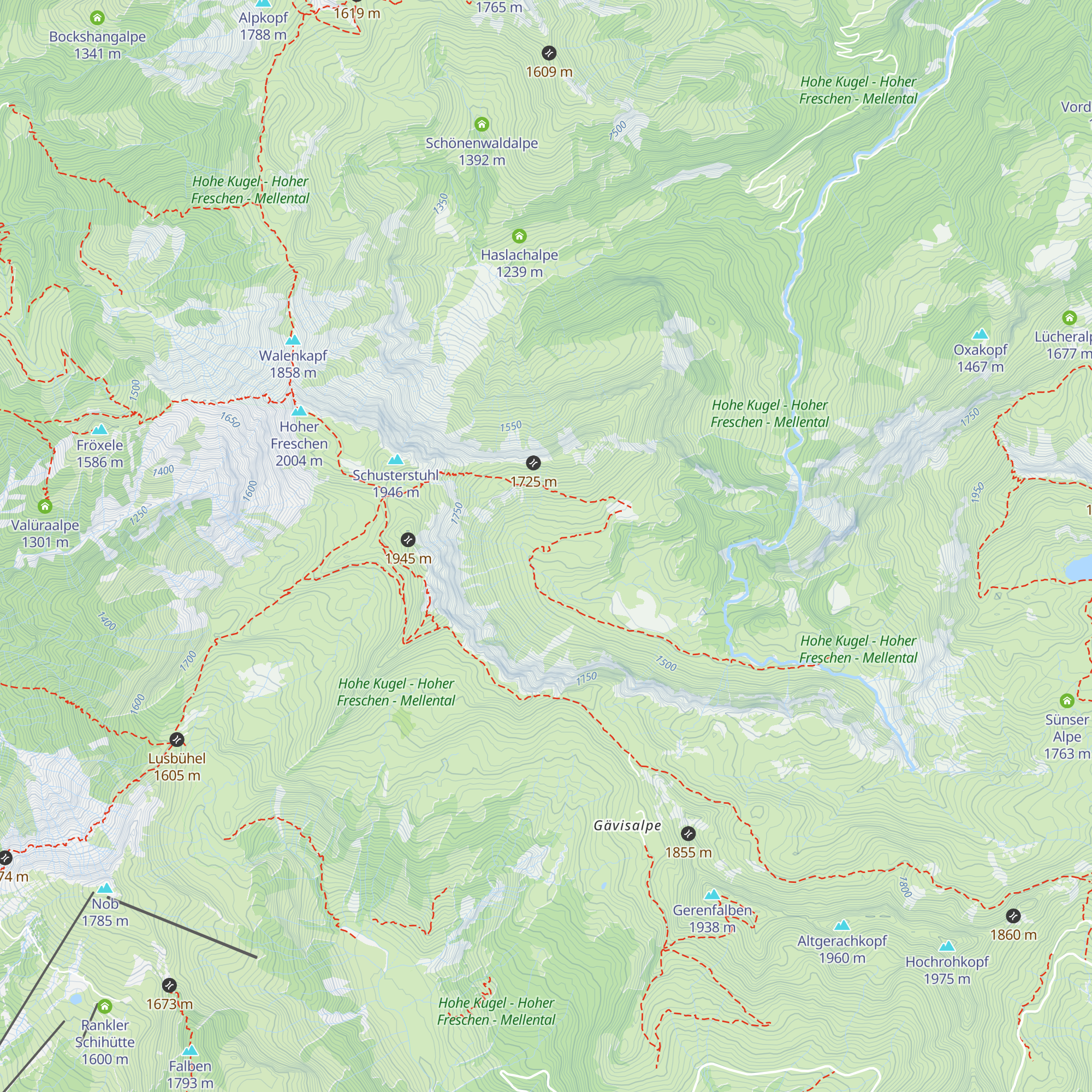 Alpe Hintermellen map