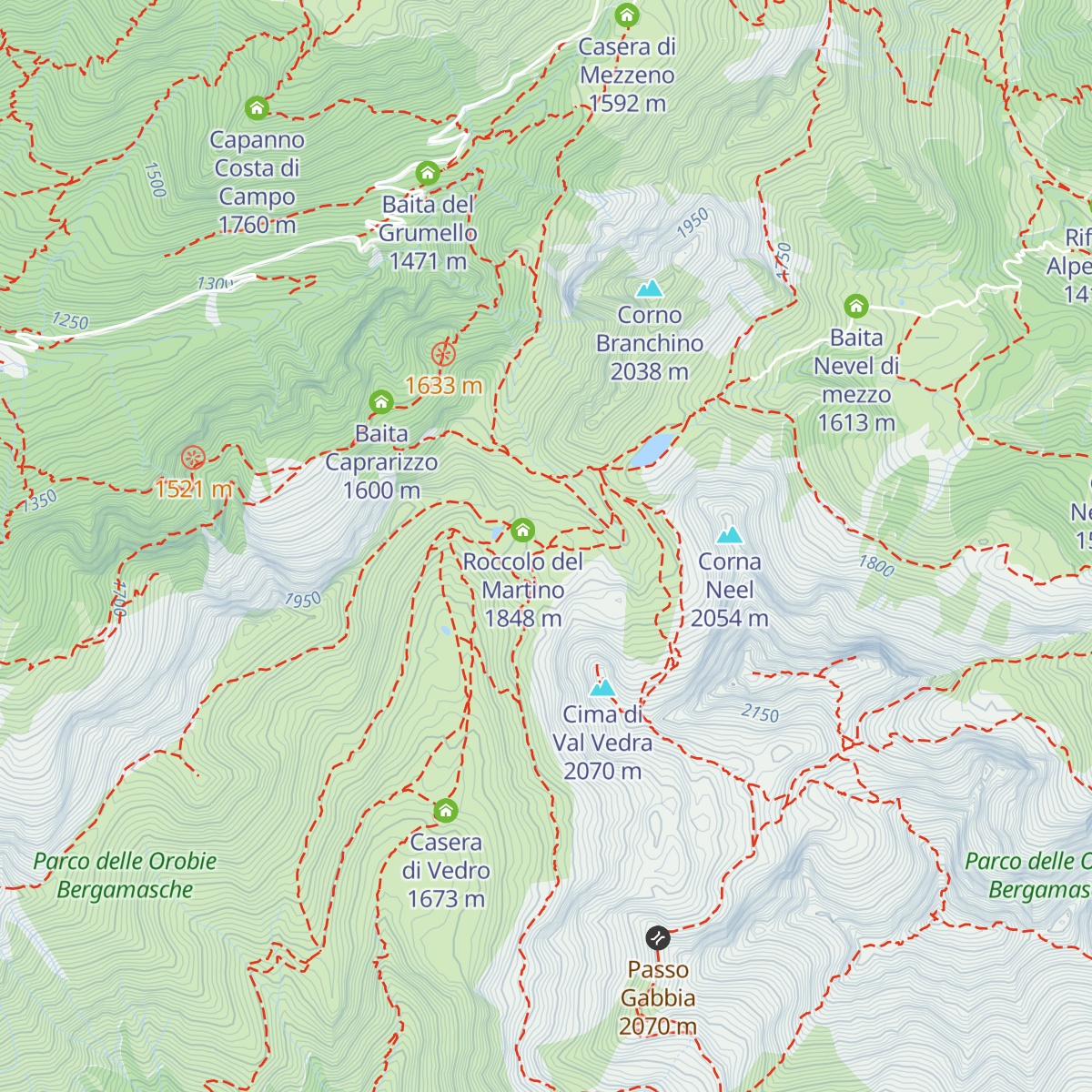 Baita di Branchino map