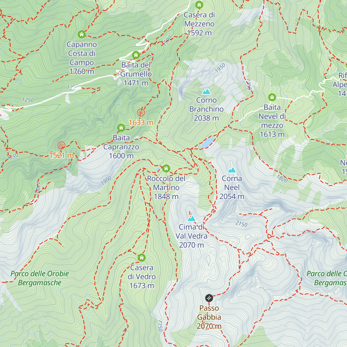 Baita di Branchino map