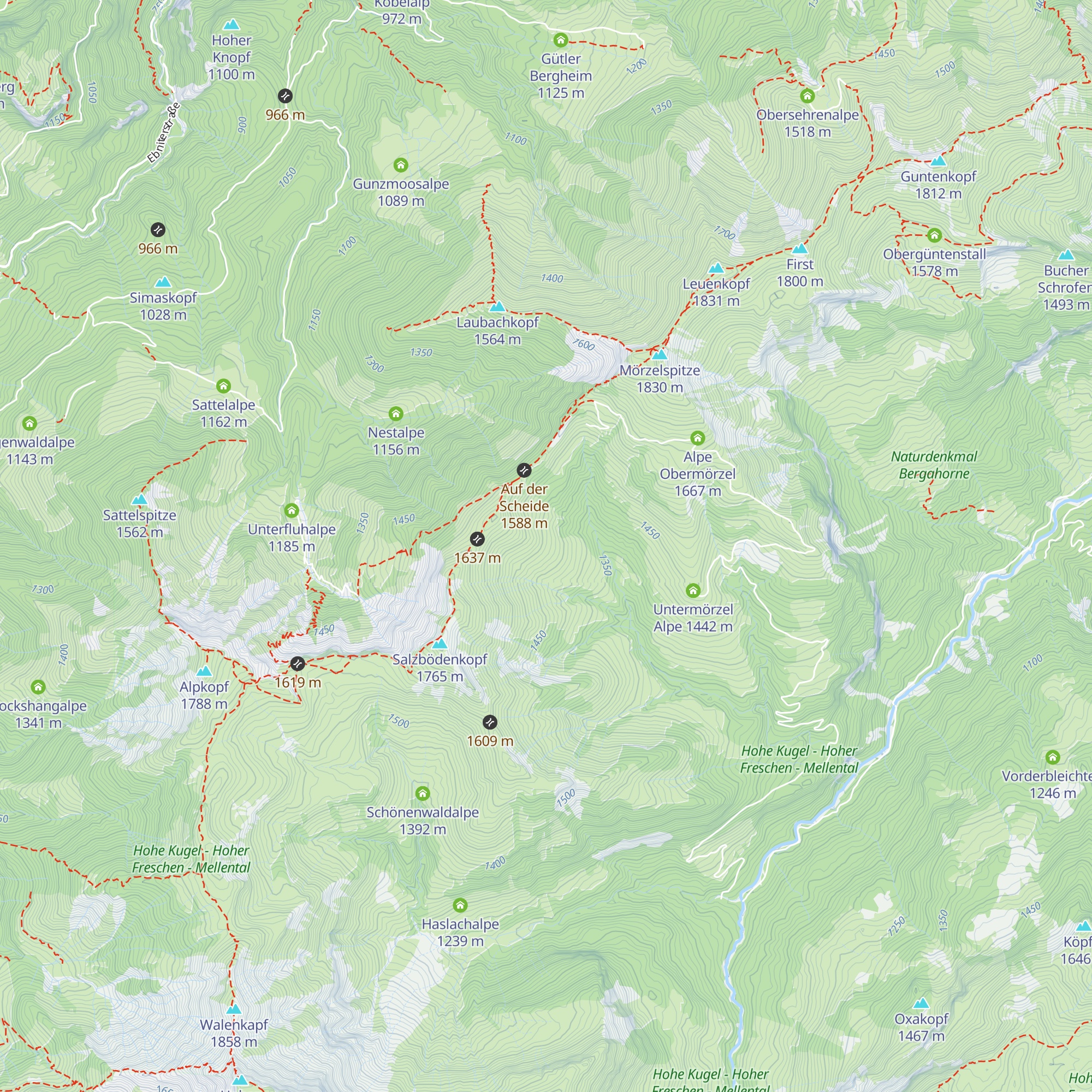 Alpe Oberbruderthan map
