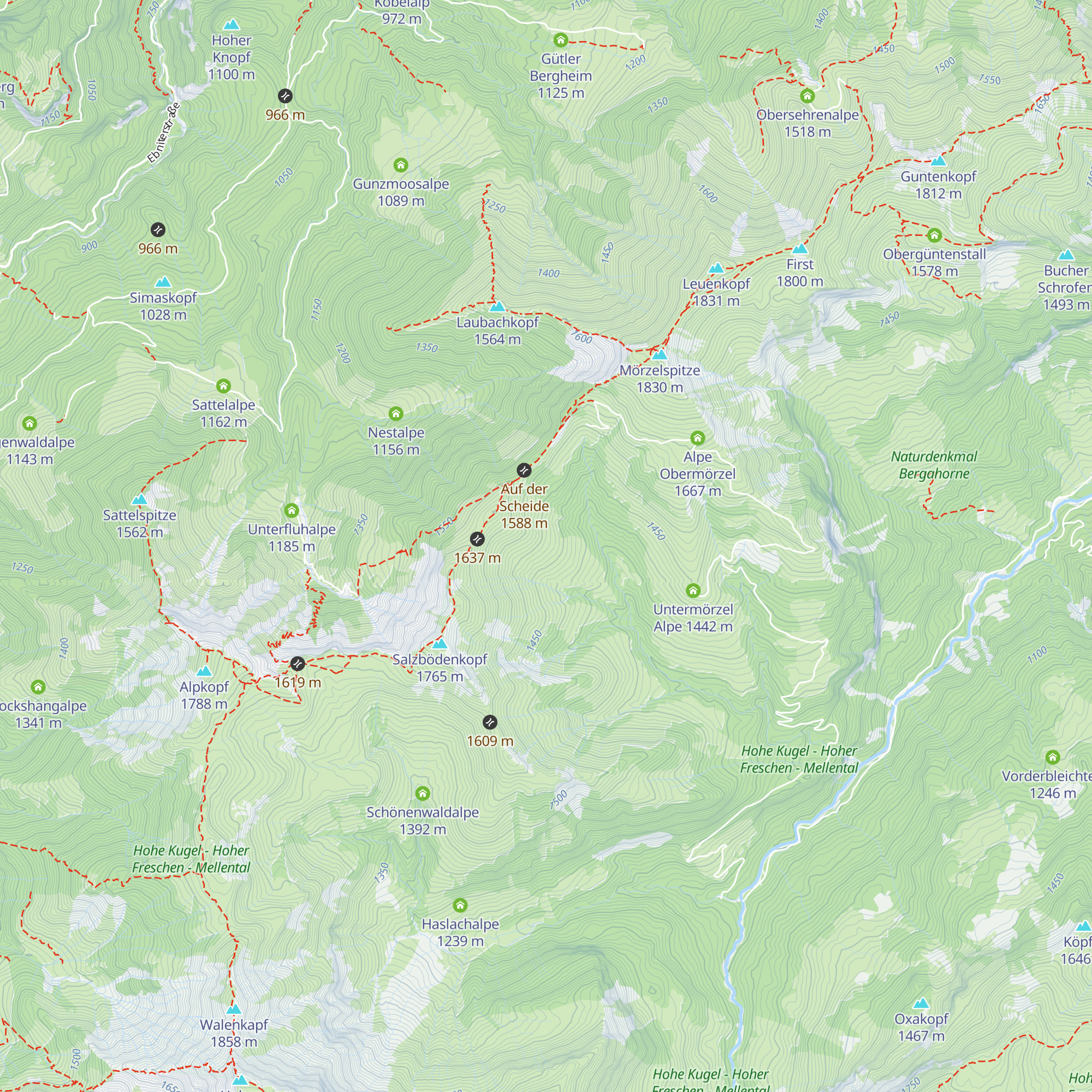 Alpe Oberbruderthan map