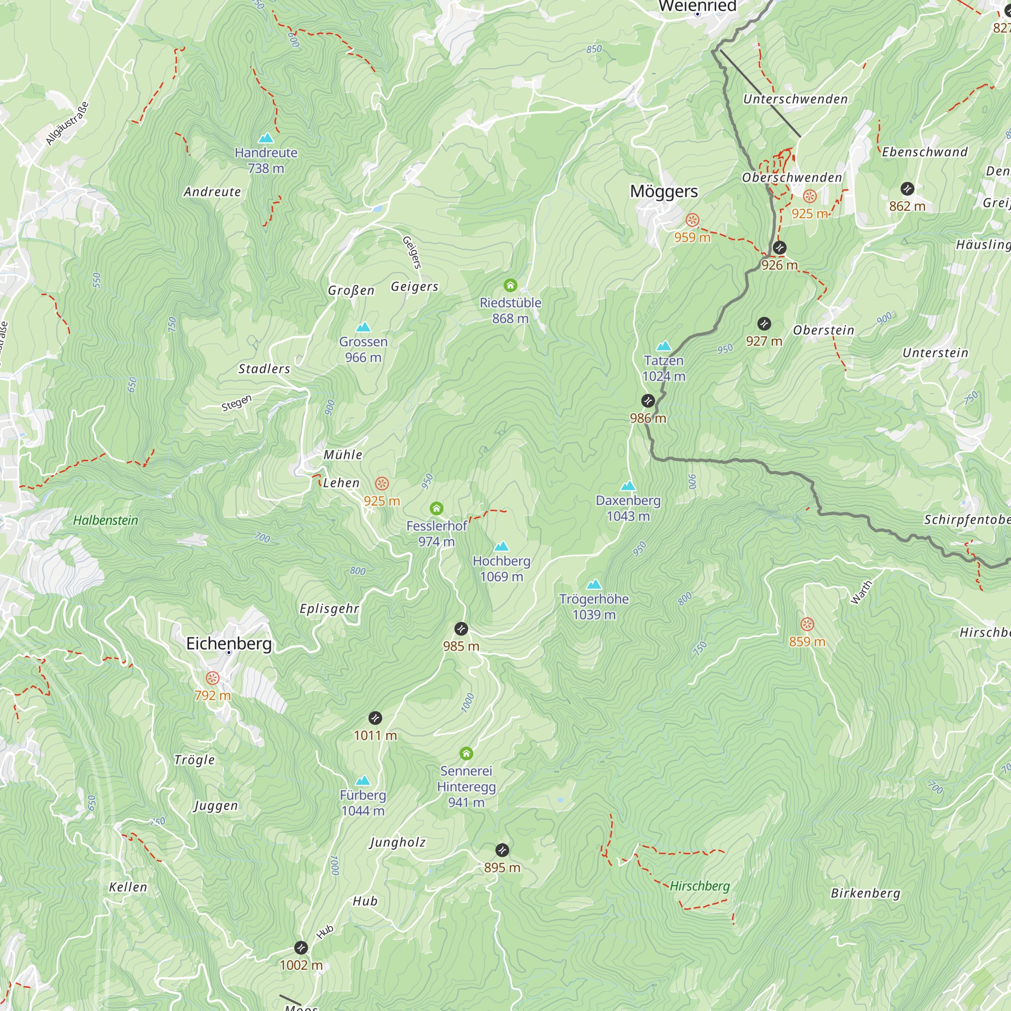 Hochbergalpe map